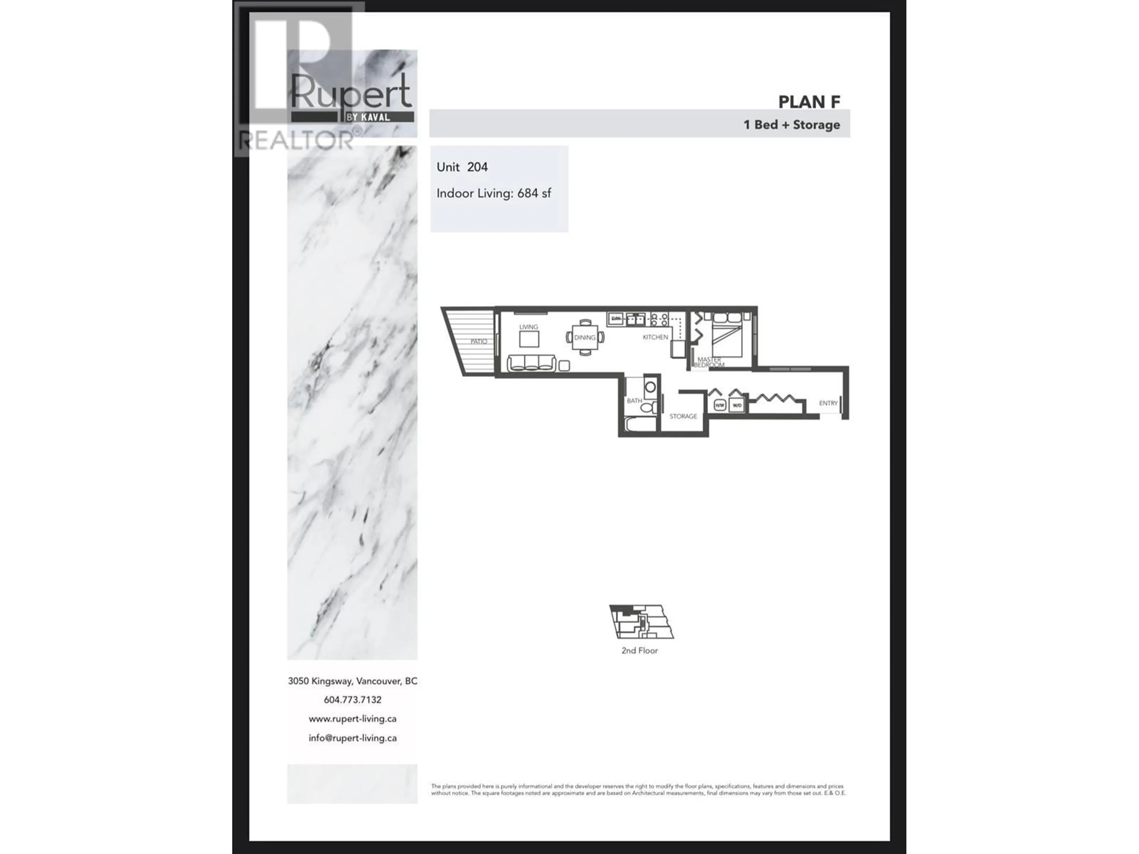 Floor plan for 204 3050 KINGSWAY, Vancouver British Columbia V5R5J7