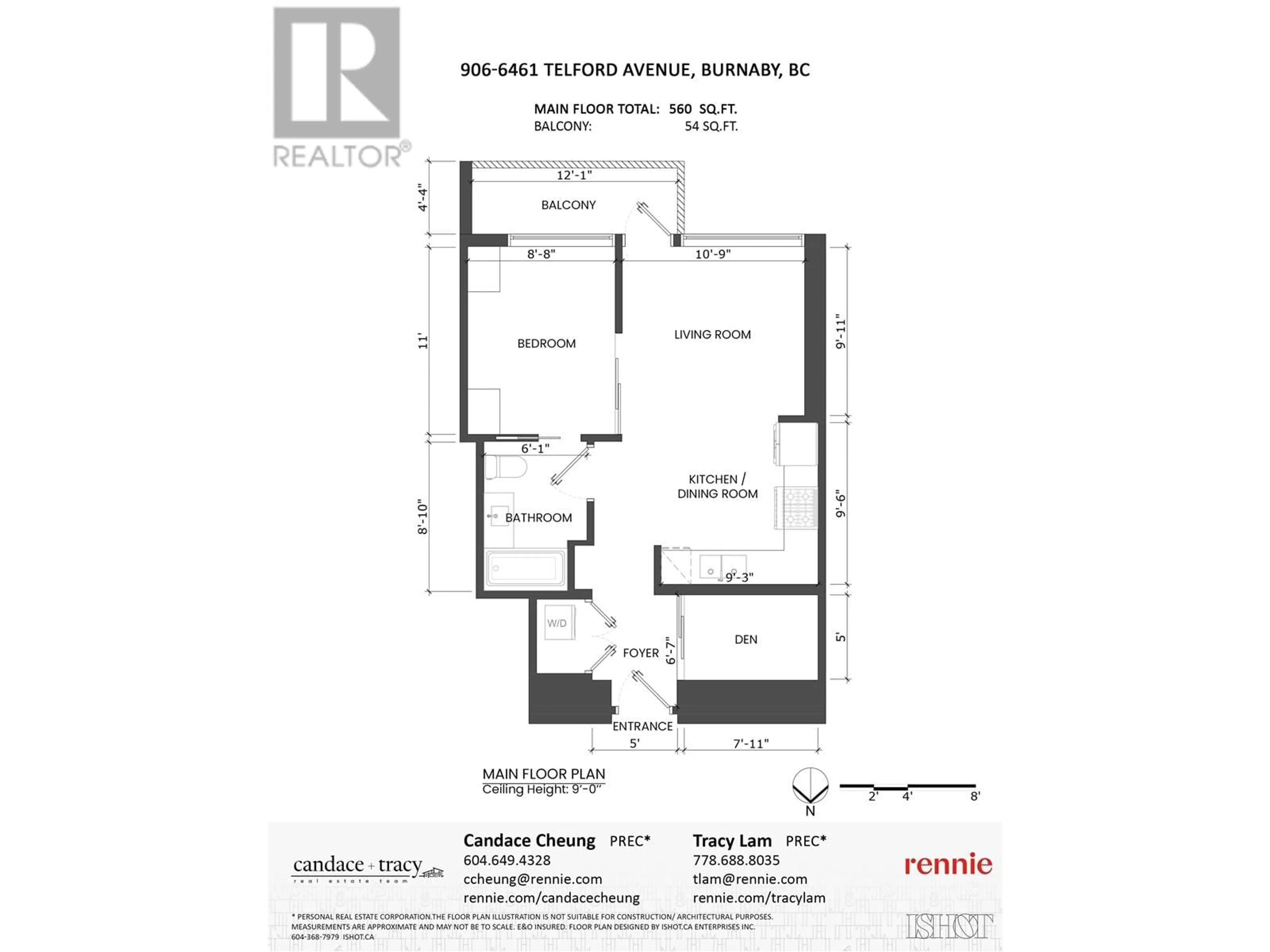 Floor plan for 906 - 6461 TELFORD AVENUE, Burnaby British Columbia V5H0B8