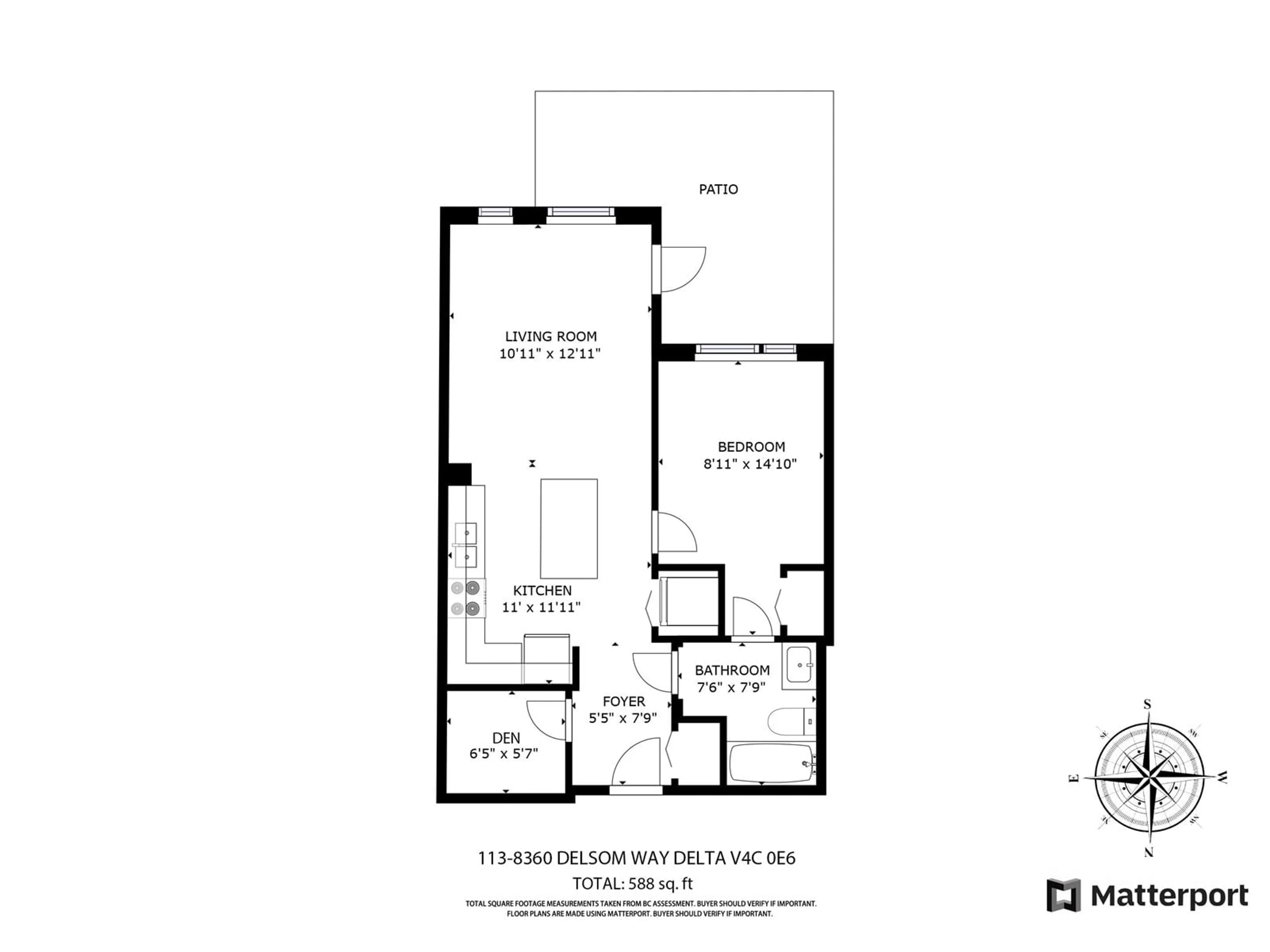 Floor plan for 113 8360 DELSOM WAY, Delta British Columbia V4C0E6