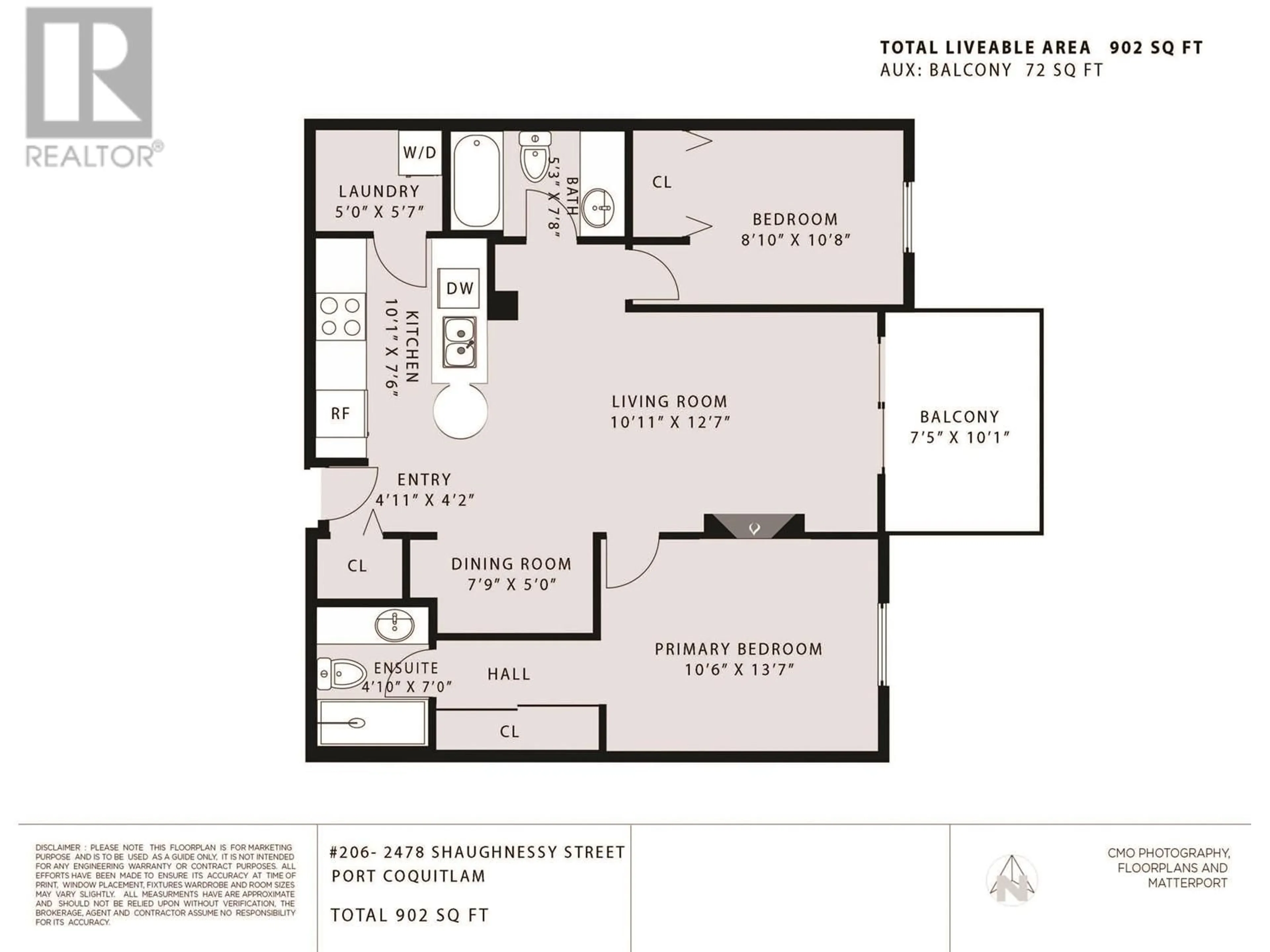 Floor plan for 206 2478 SHAUGHNESSY STREET, Port Coquitlam British Columbia V3C0A1