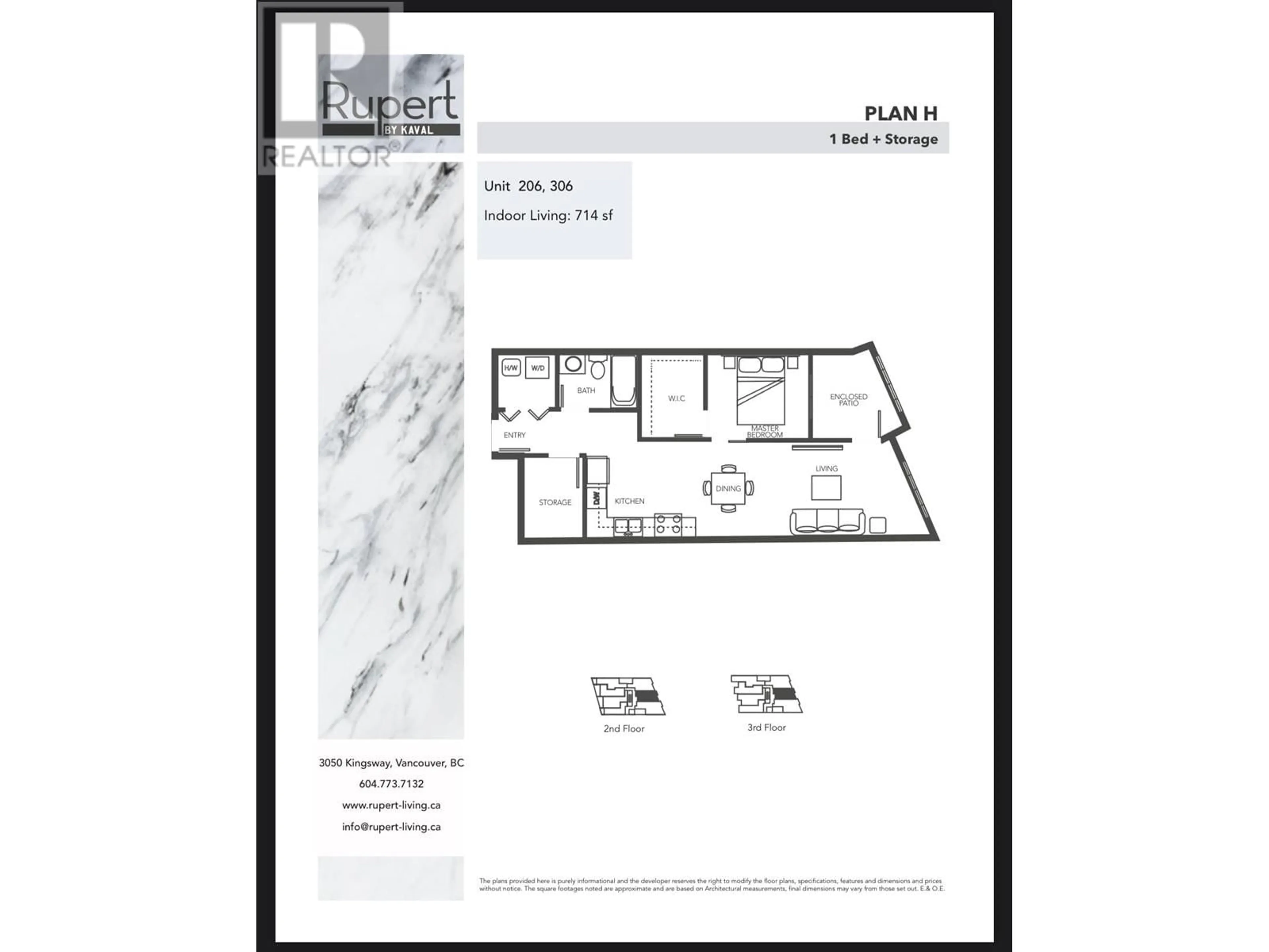 Floor plan for 206 3050 KINGSWAY, Vancouver British Columbia V5R5J7