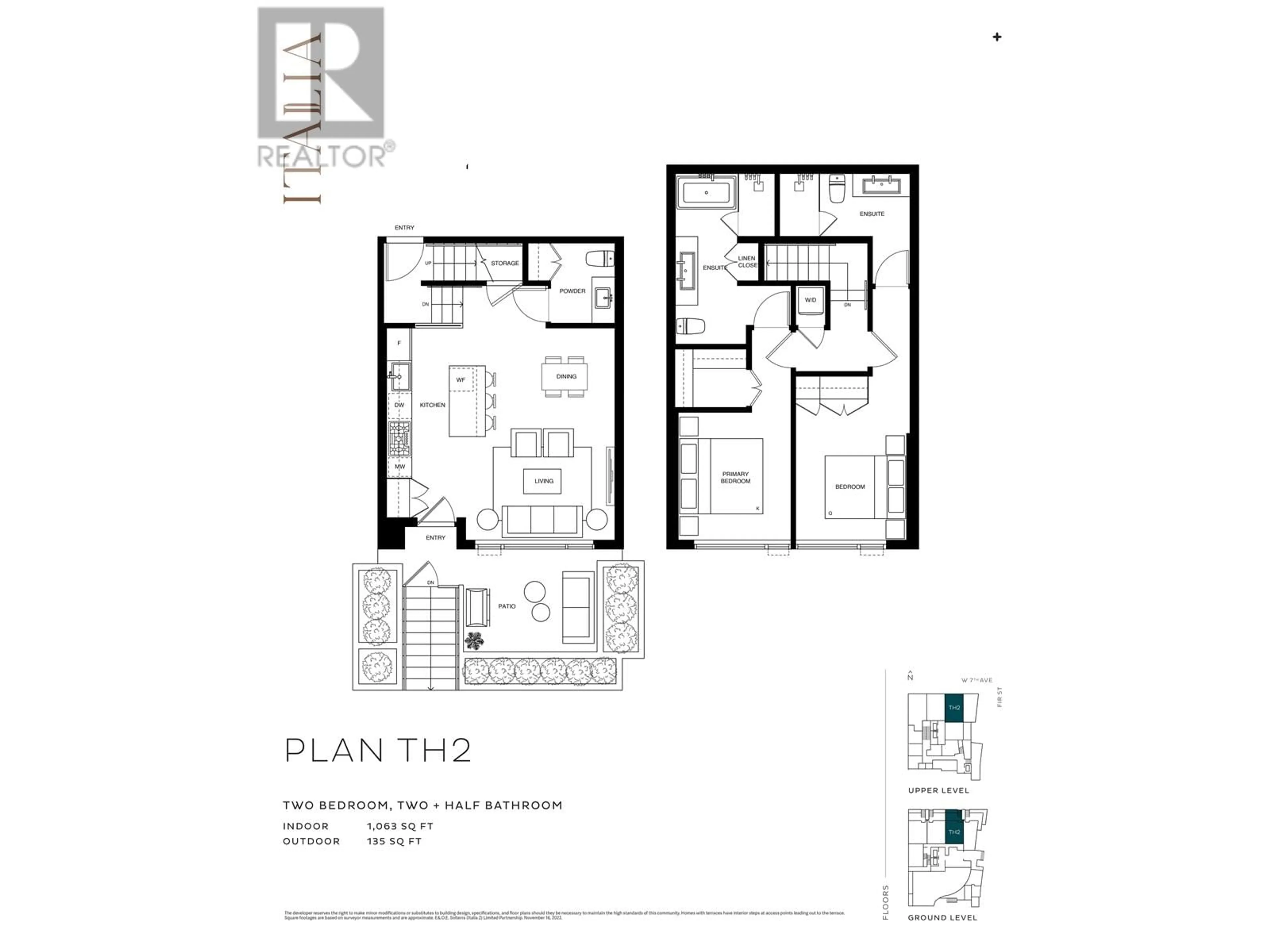 Floor plan for TH2 2323 FIR STREET, Vancouver British Columbia V5J2S5