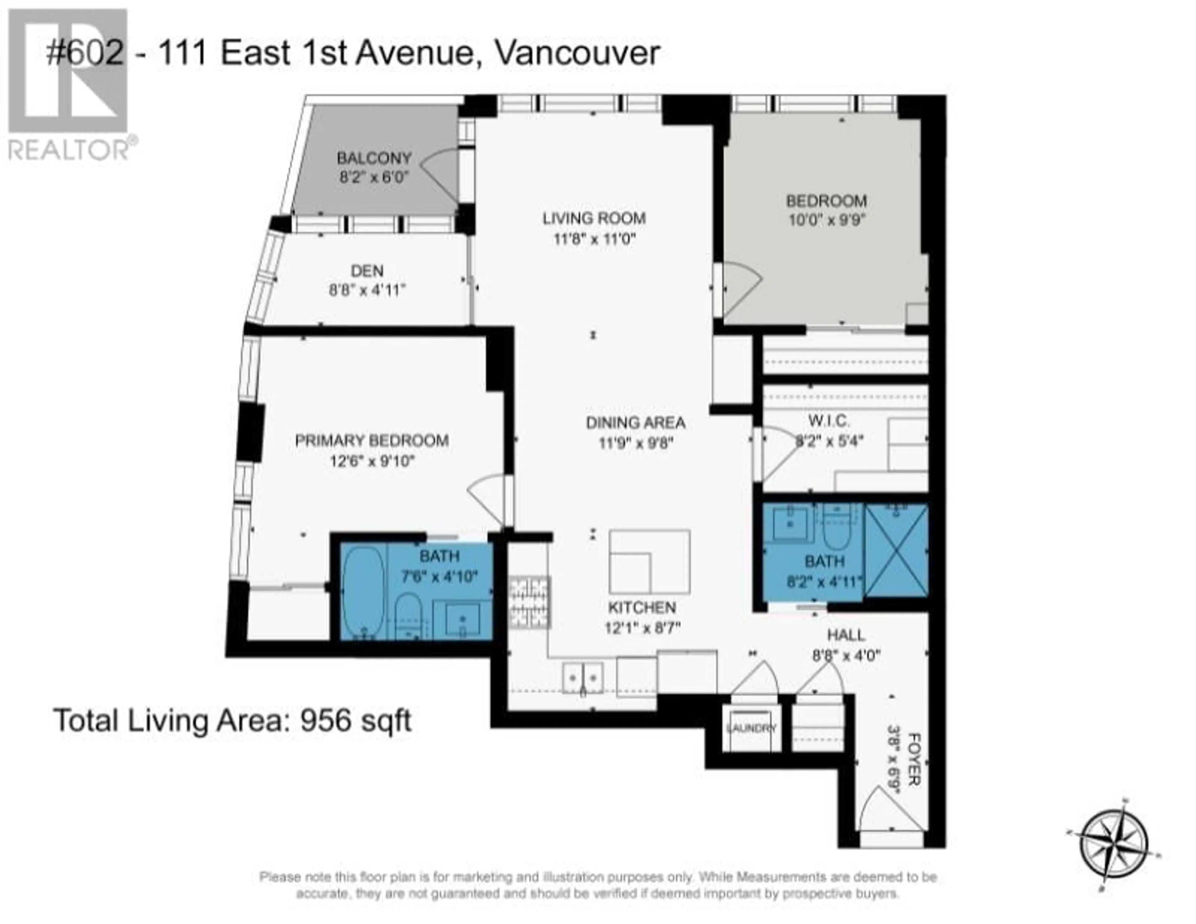 Floor plan for 602 111 E 1ST AVENUE, Vancouver British Columbia V6A0E9