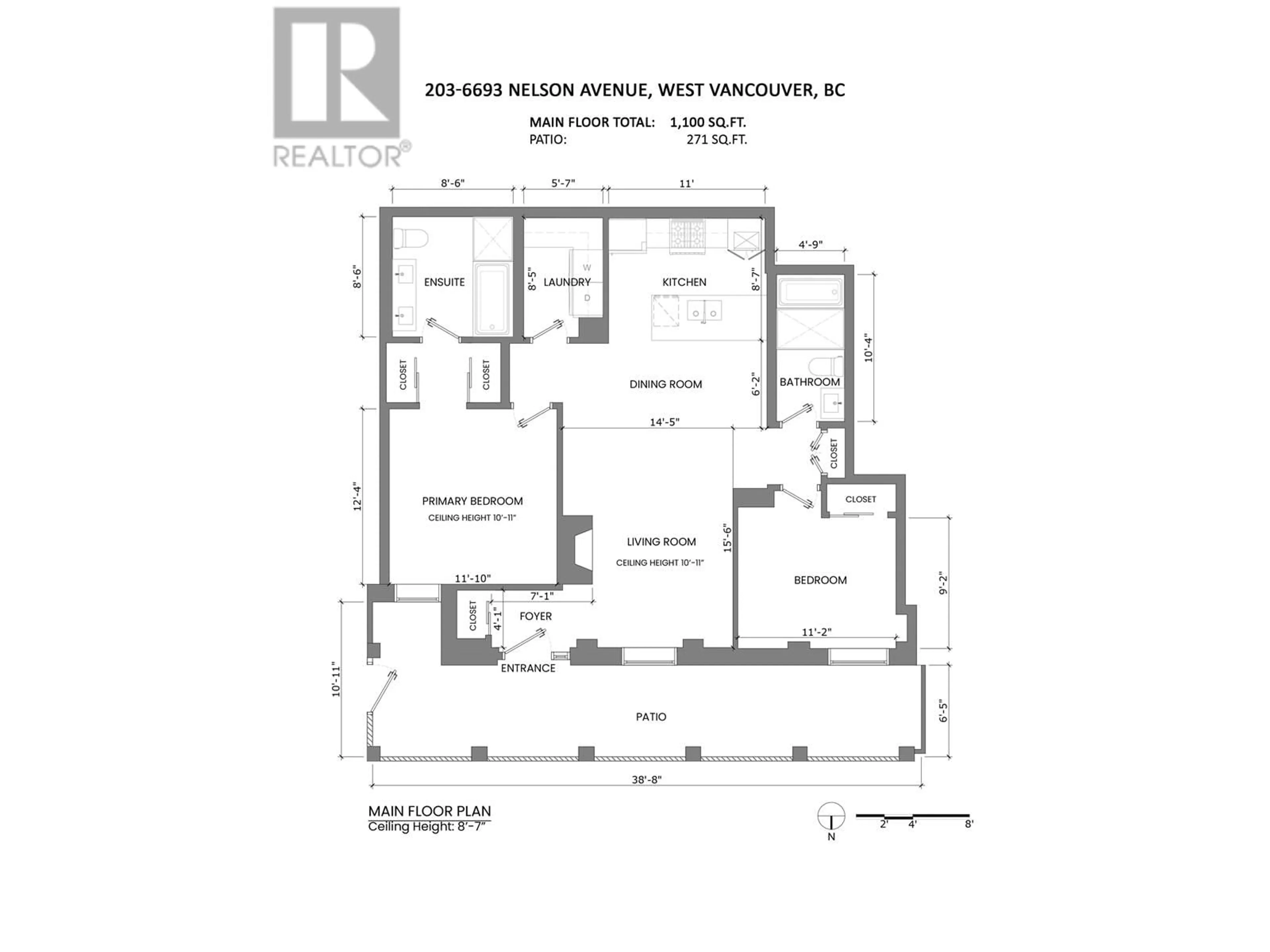 Floor plan for 203 - 6693 NELSON AVENUE, West Vancouver British Columbia V7X2B2