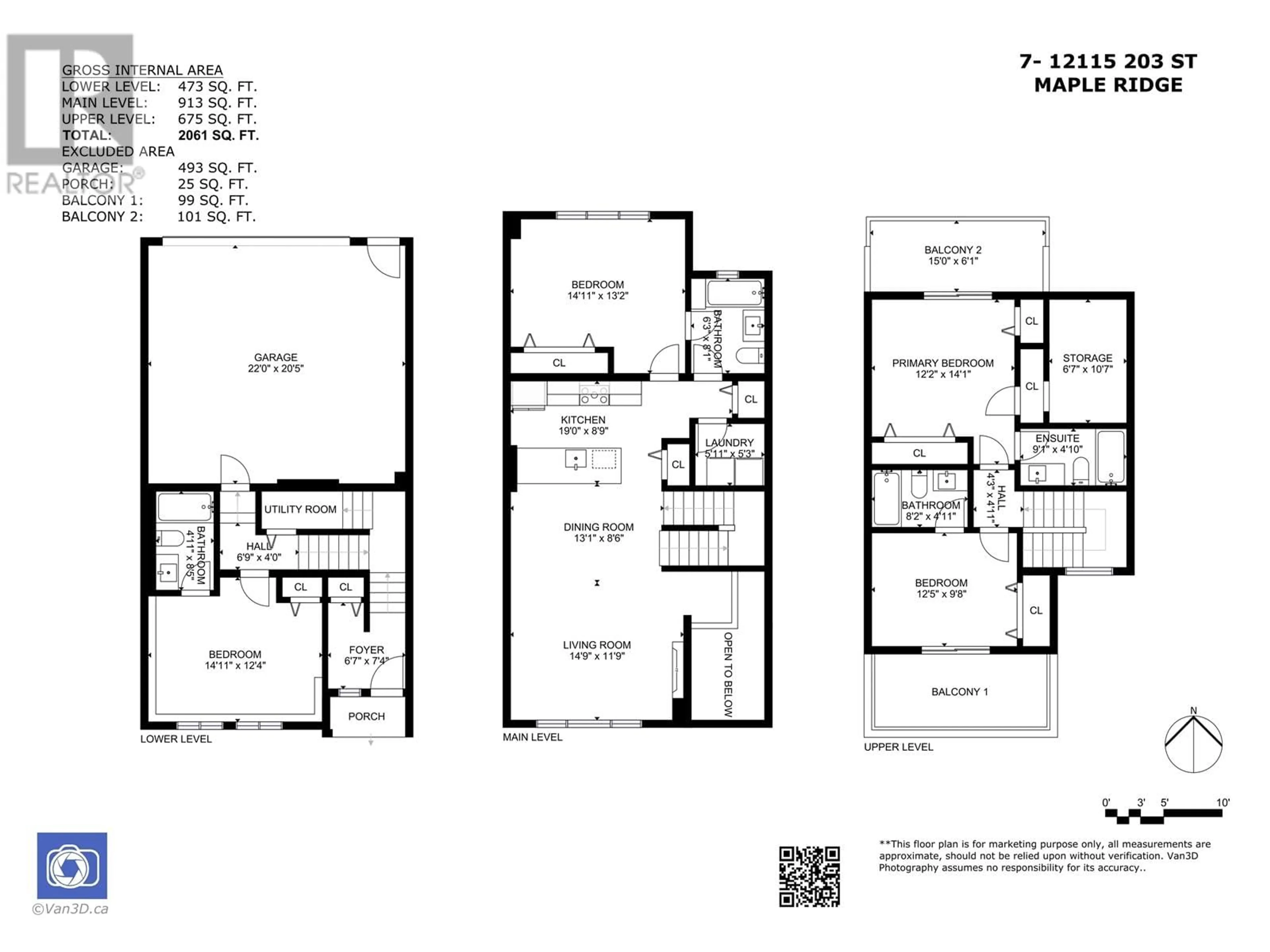 Floor plan for 7 12115 203 STREET, Maple Ridge British Columbia V2X4V4