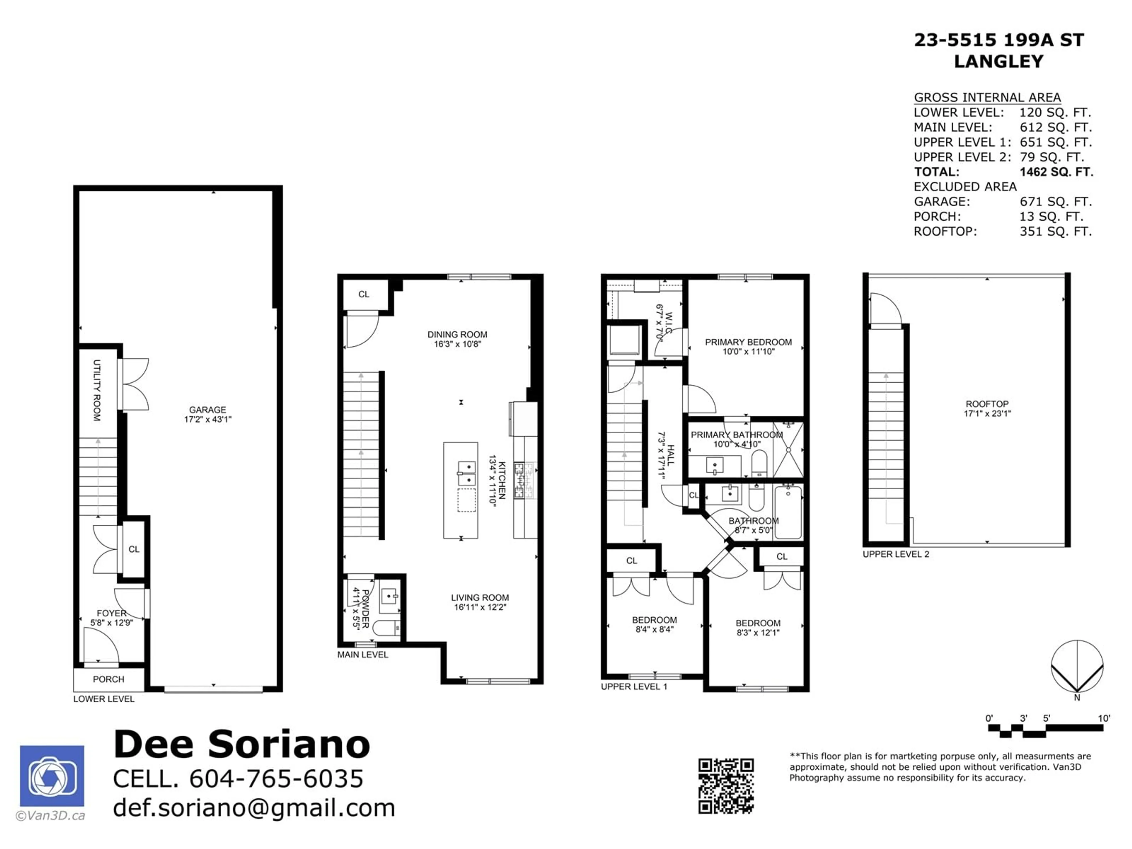 Floor plan for 23 - 5515 199A, Langley British Columbia V3A1J7