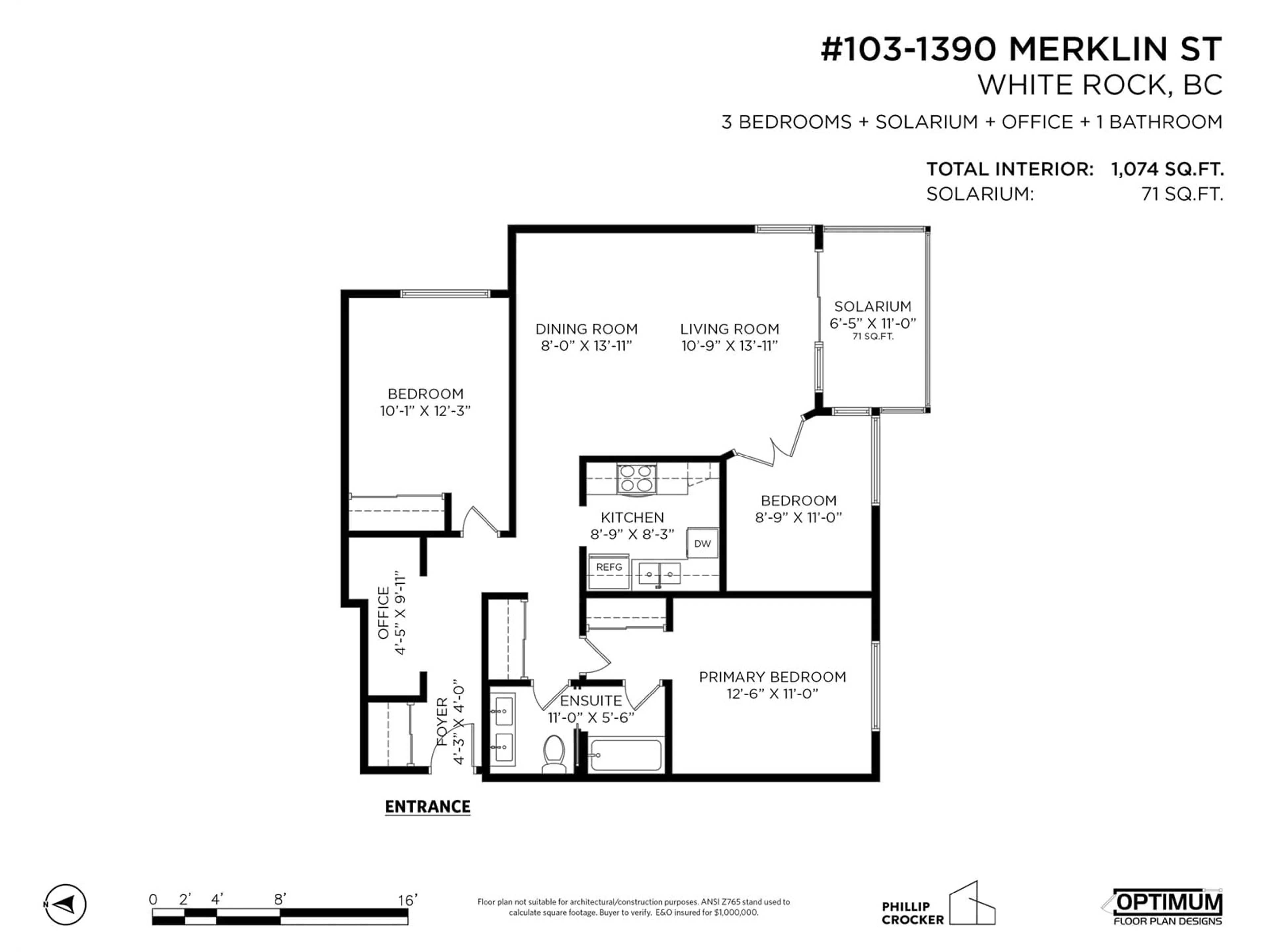 Floor plan for 103 1390 MERKLIN STREET, White Rock British Columbia V4B4C1