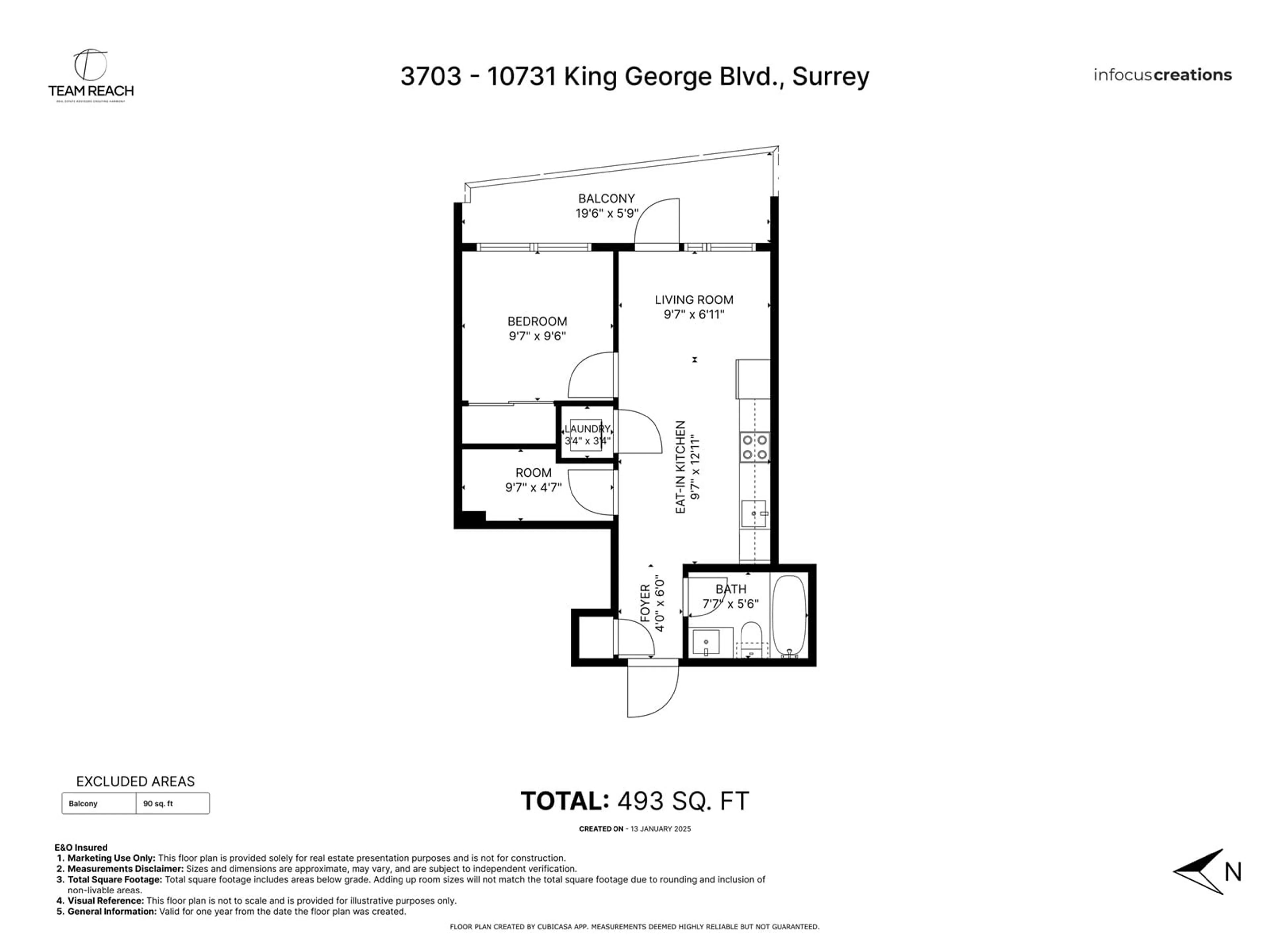 Floor plan for 3703 10750 135A STREET, Surrey British Columbia V3T0V4