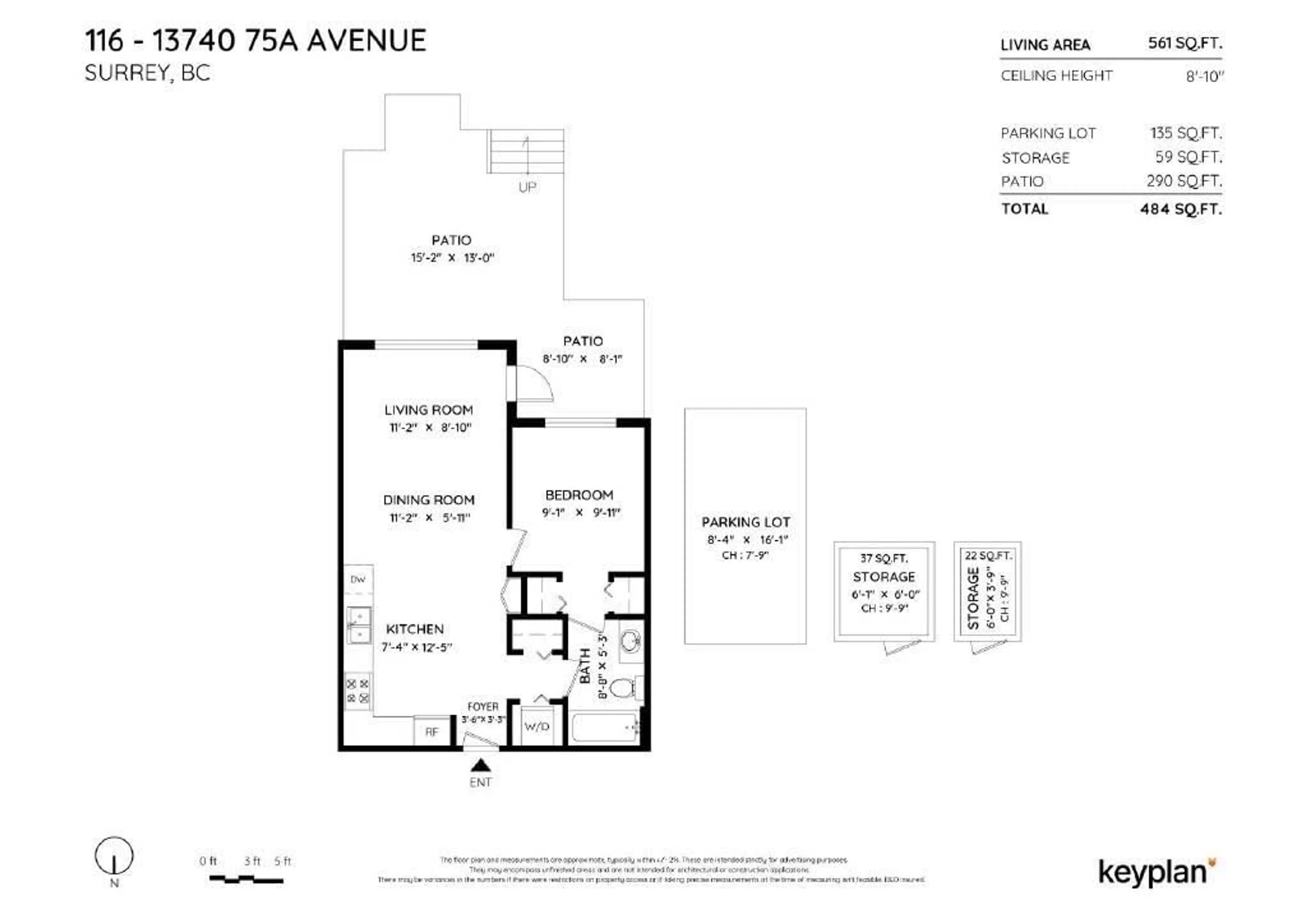 Floor plan for 116 13740 75 A AVENUE, Surrey British Columbia V3W0E8