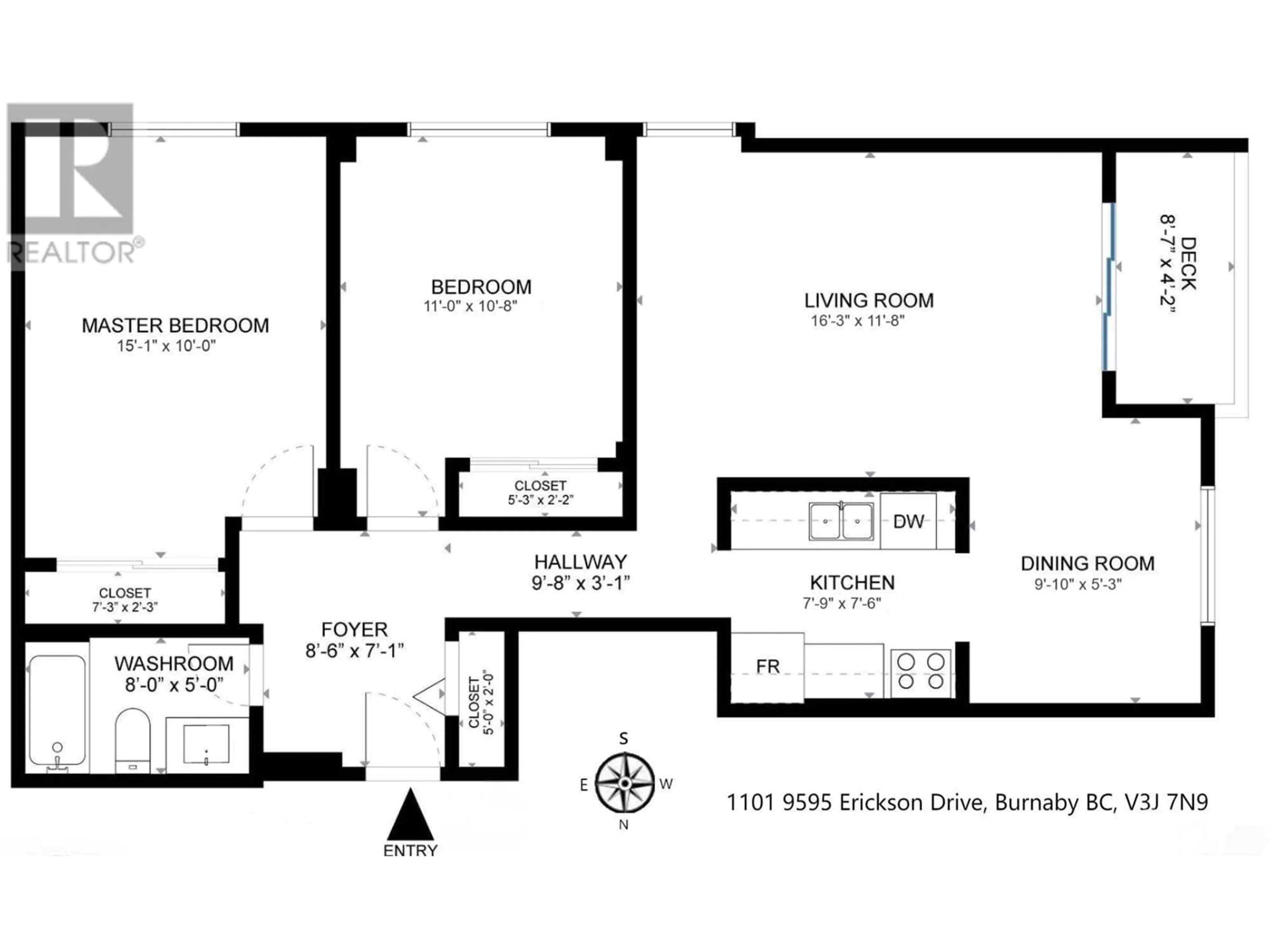 Floor plan for 1101 9595 ERICKSON DRIVE, Burnaby British Columbia V3J7N9