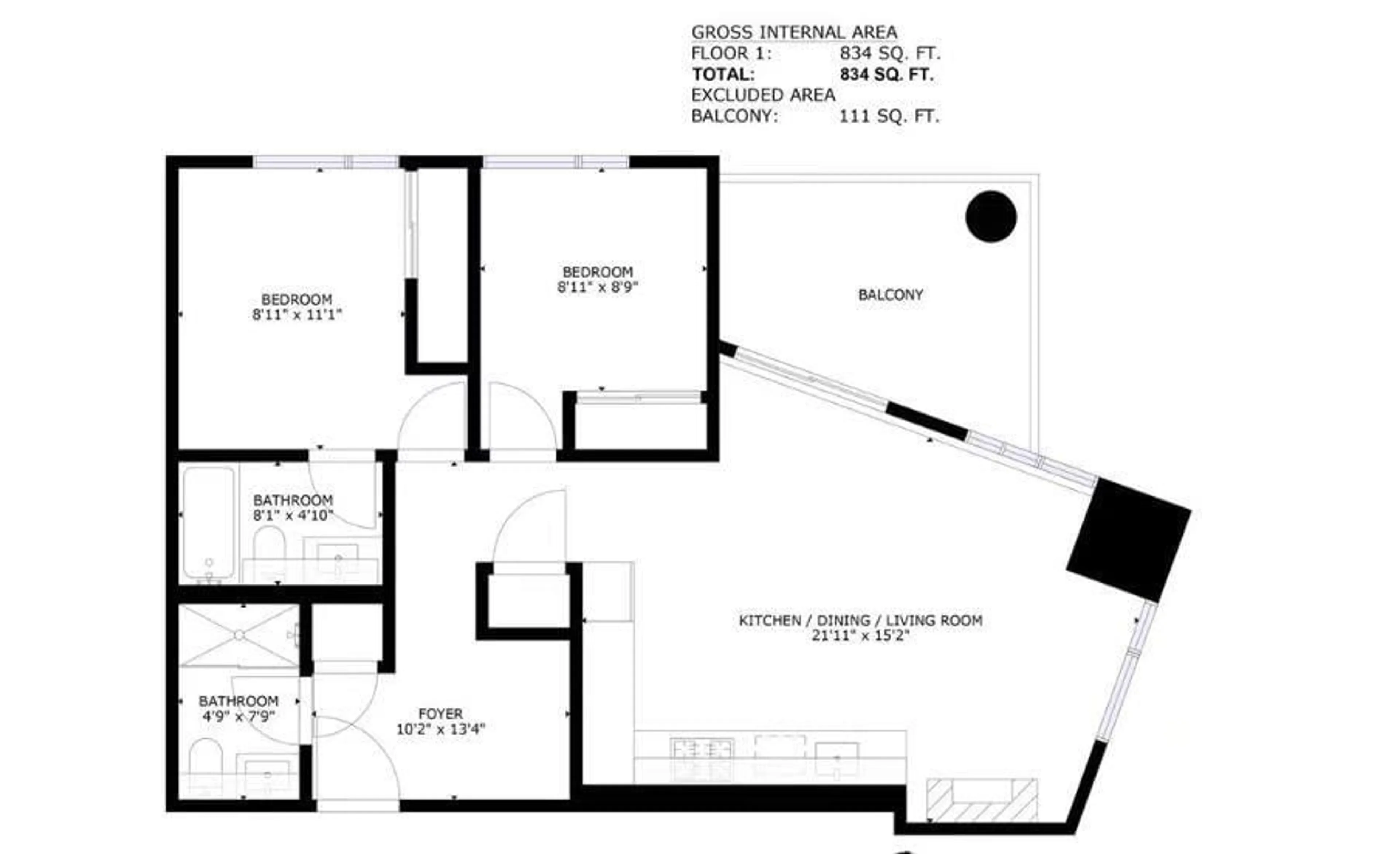 Floor plan for 3004 - 9887 WHALLEY, Surrey British Columbia V3T0P4