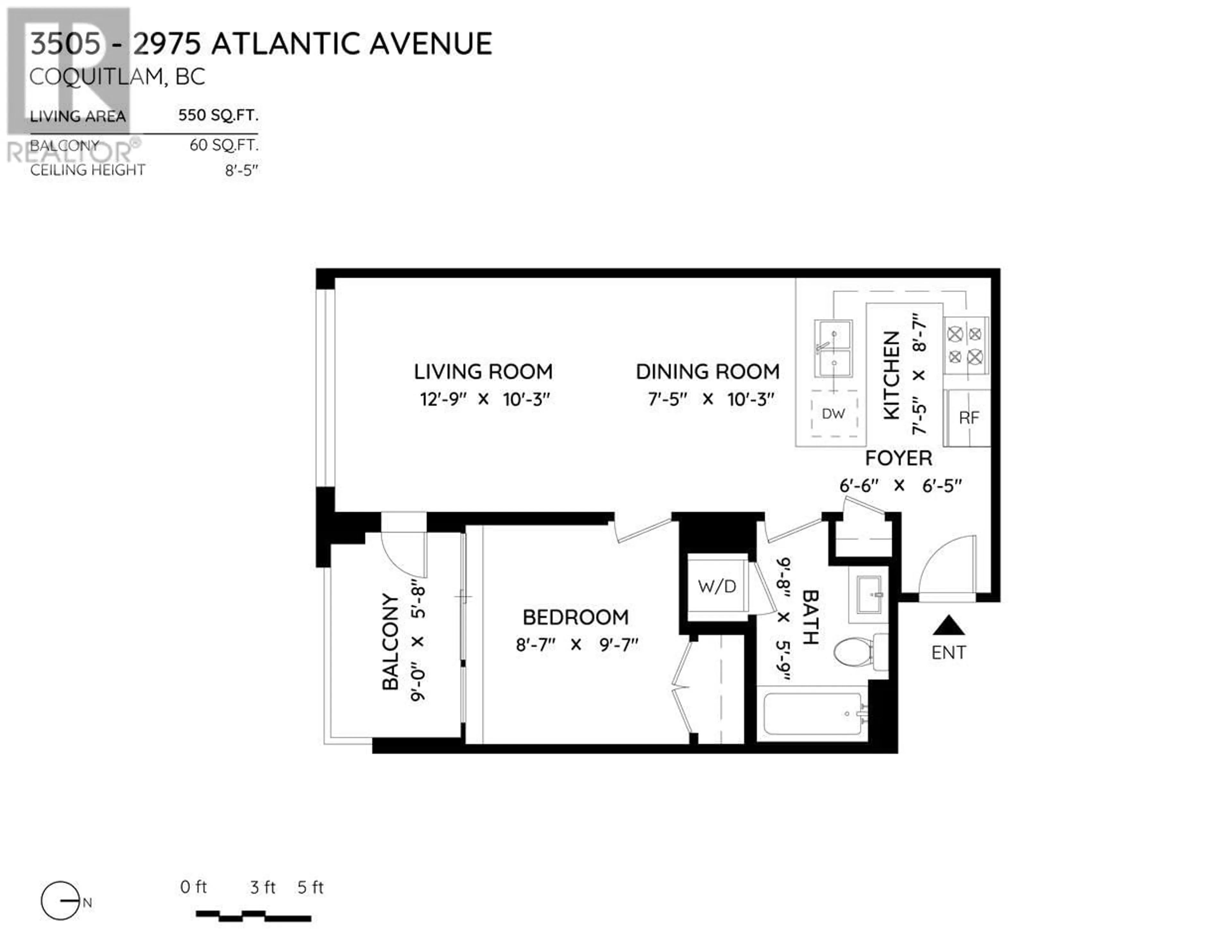 Floor plan for 3505 2975 ATLANTIC AVENUE, Coquitlam British Columbia V3B0C5