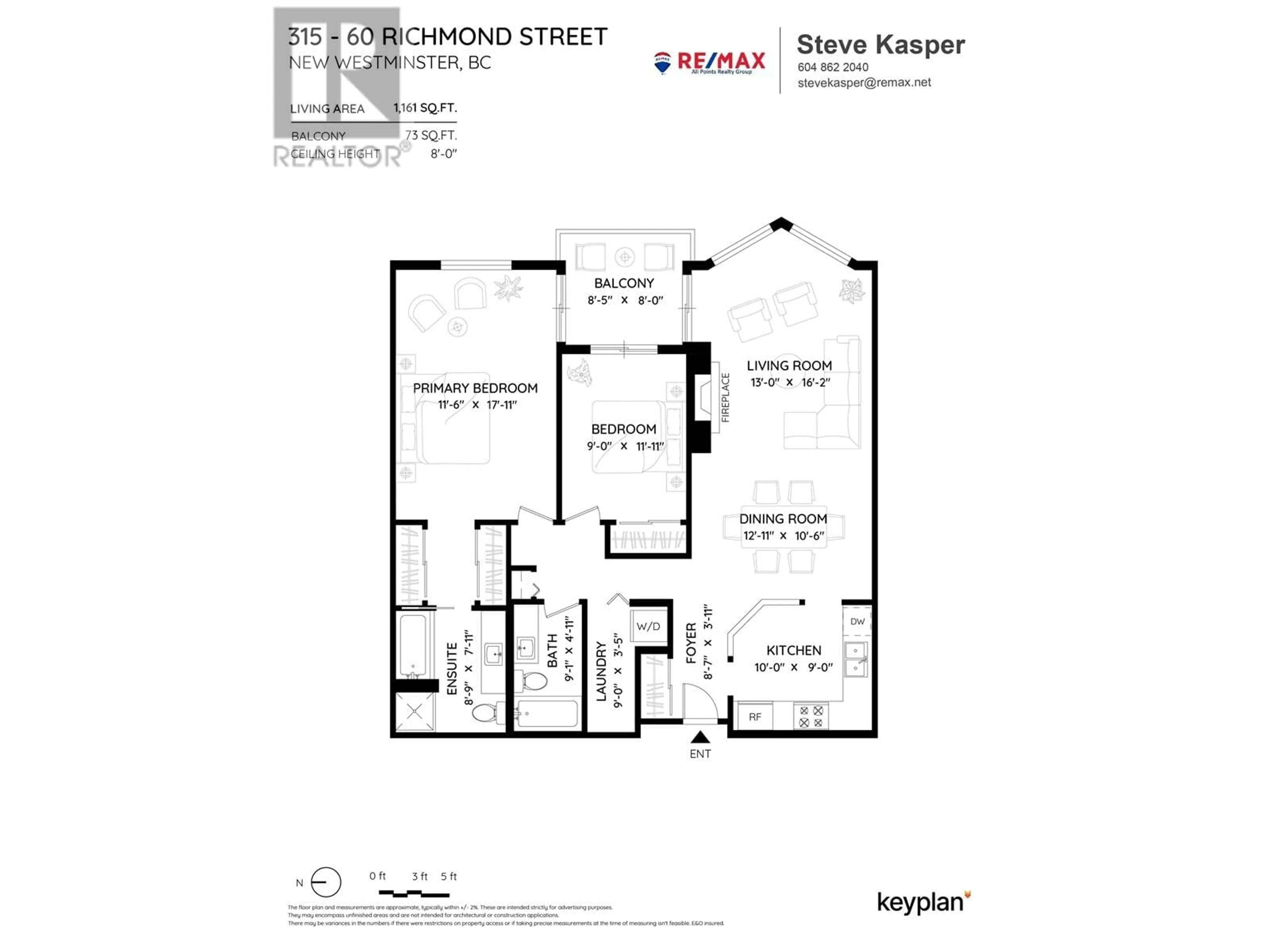 Floor plan for 315 60 RICHMOND STREET, New Westminster British Columbia V3L5R7