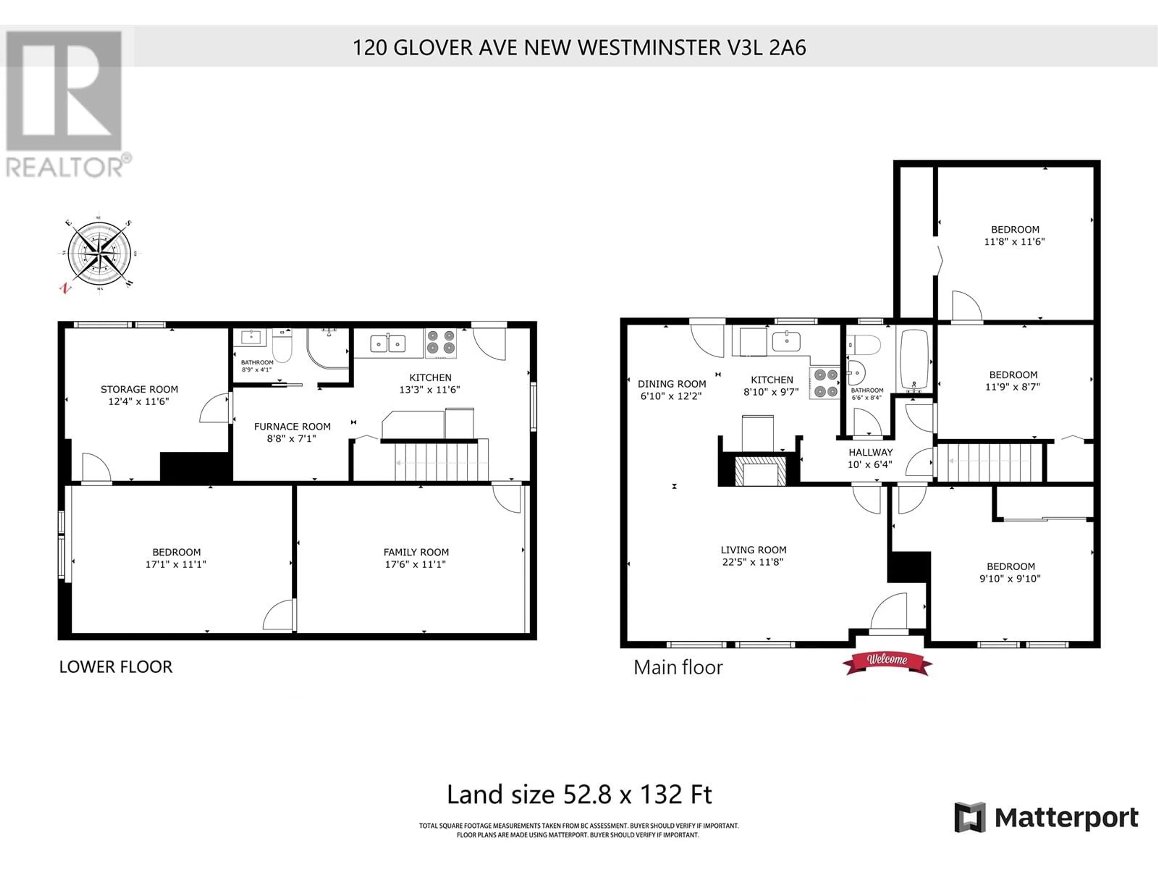 Floor plan for 120 GLOVER AVENUE, New Westminster British Columbia V3L2A6