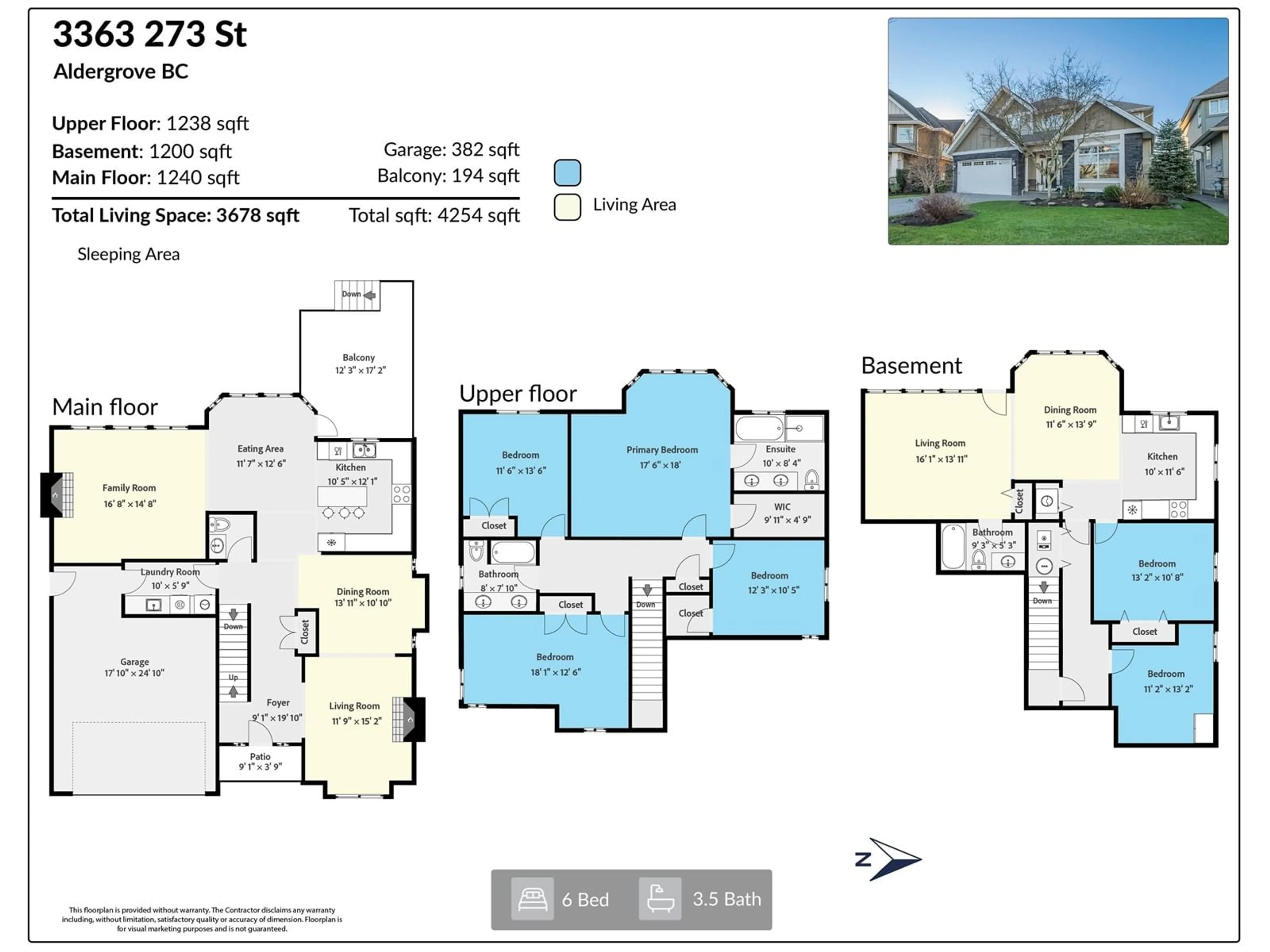 Floor plan for 3363 273RD STREET, Langley British Columbia V4W4A7