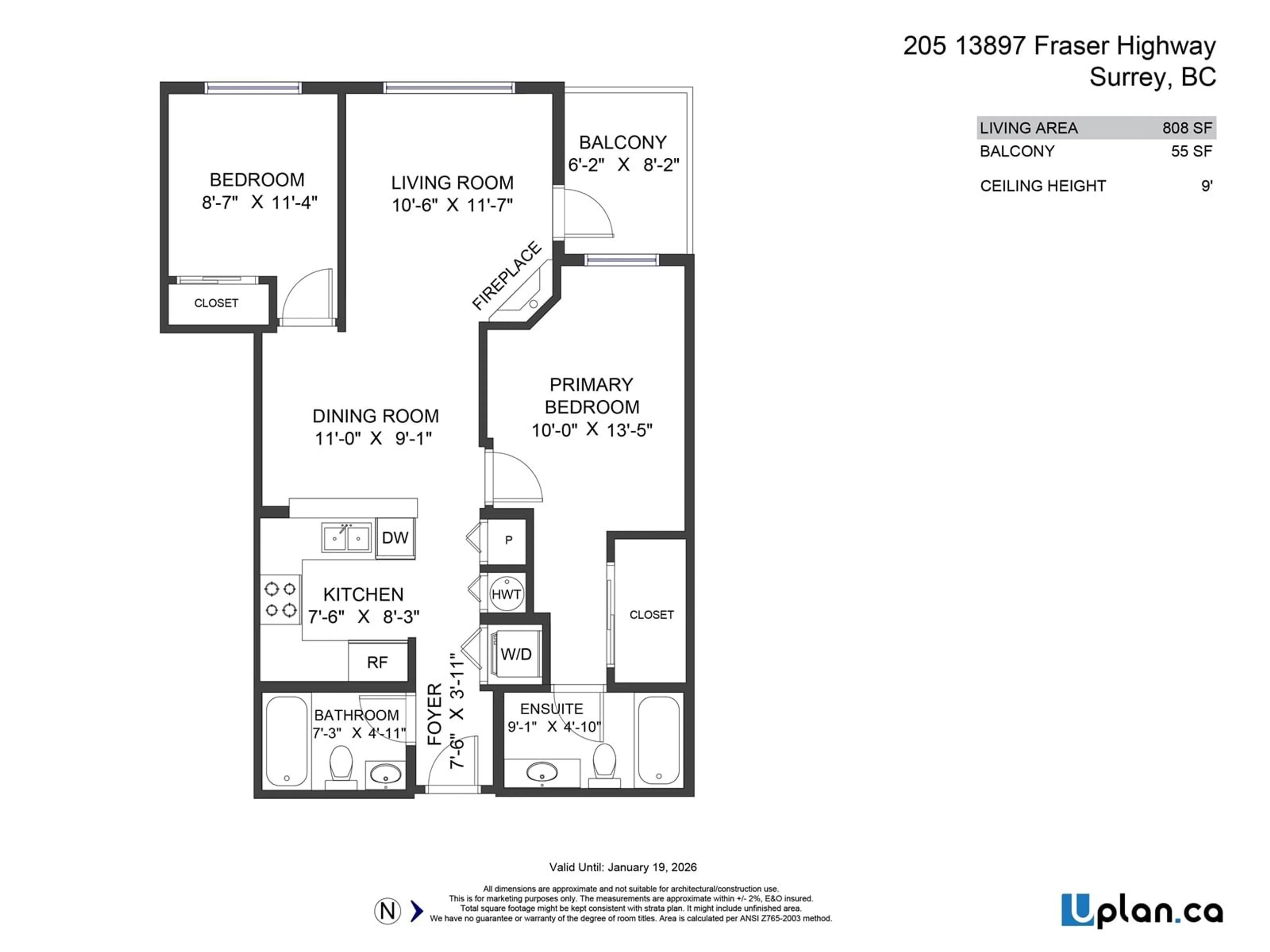 Floor plan for 205 13897 FRASER HIGHWAY, Surrey British Columbia V3T0G8