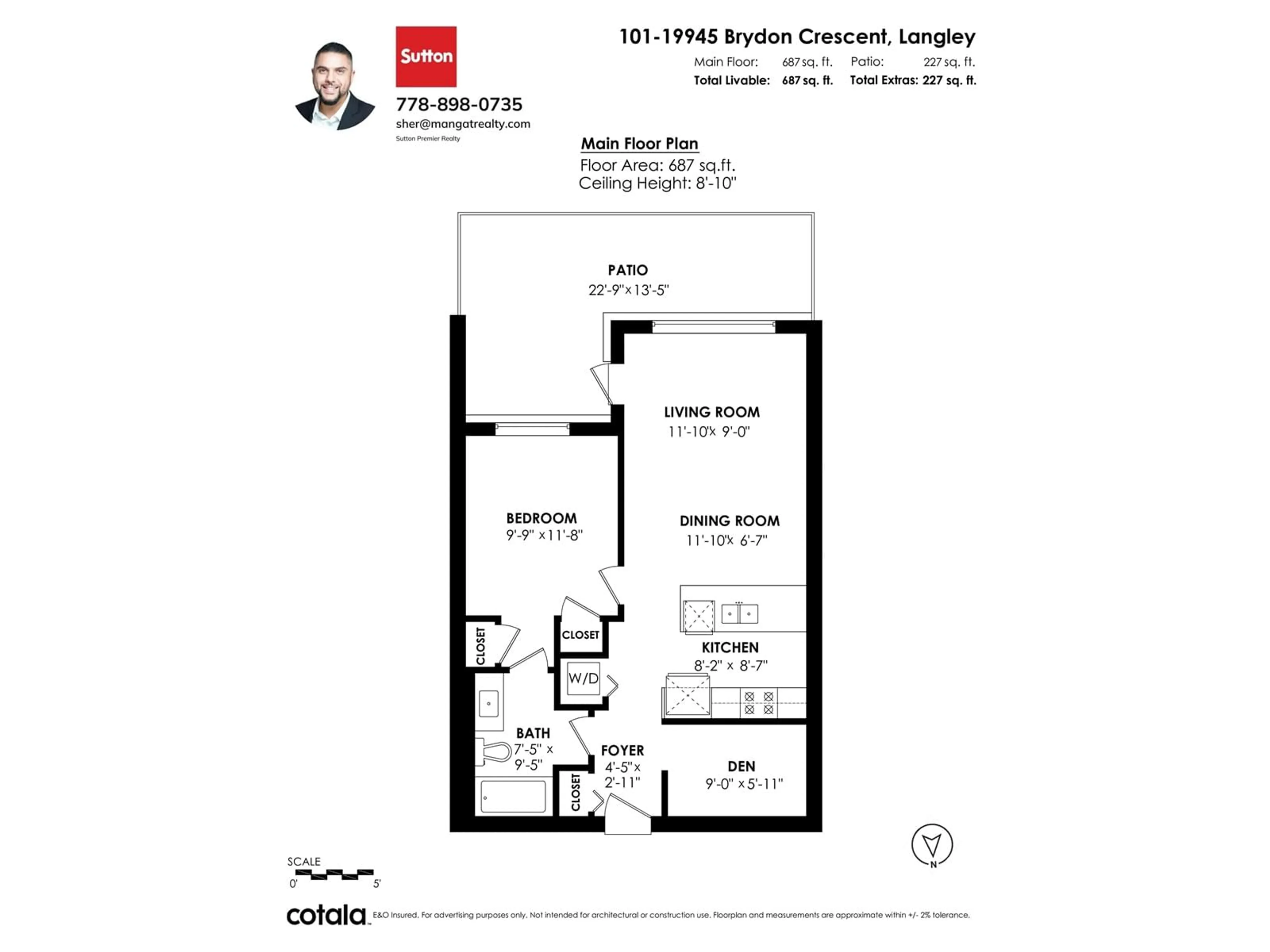 Floor plan for 101 19945 BRYDON CRESCENT, Langley British Columbia V3A0P4