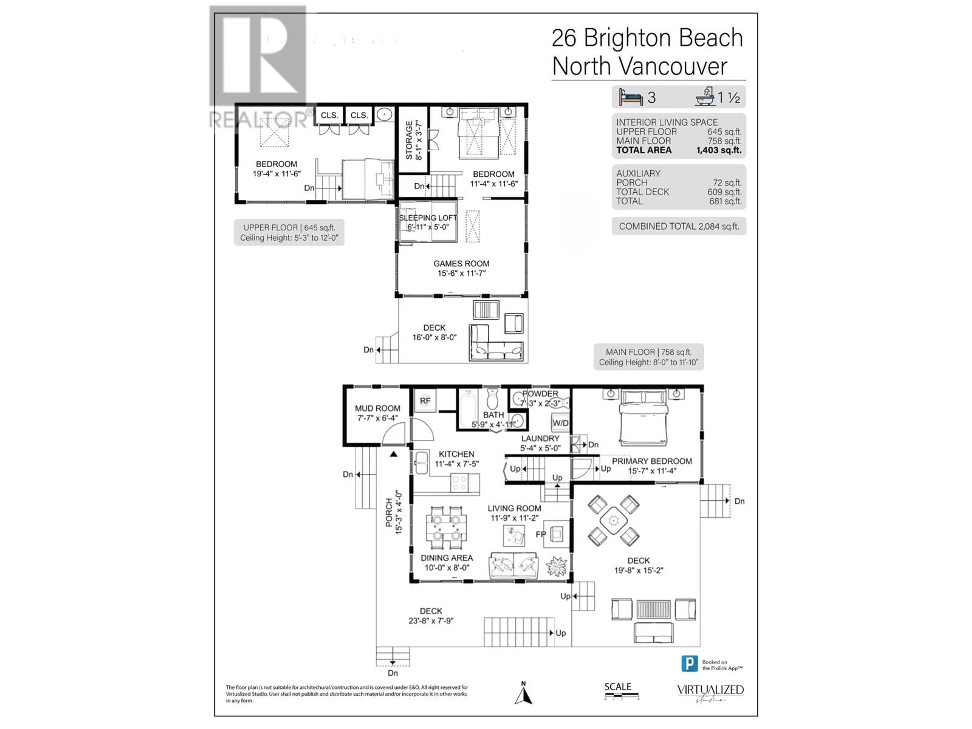 Floor plan for 26 BRIGHTON BEACH, North Vancouver British Columbia V3G2S4