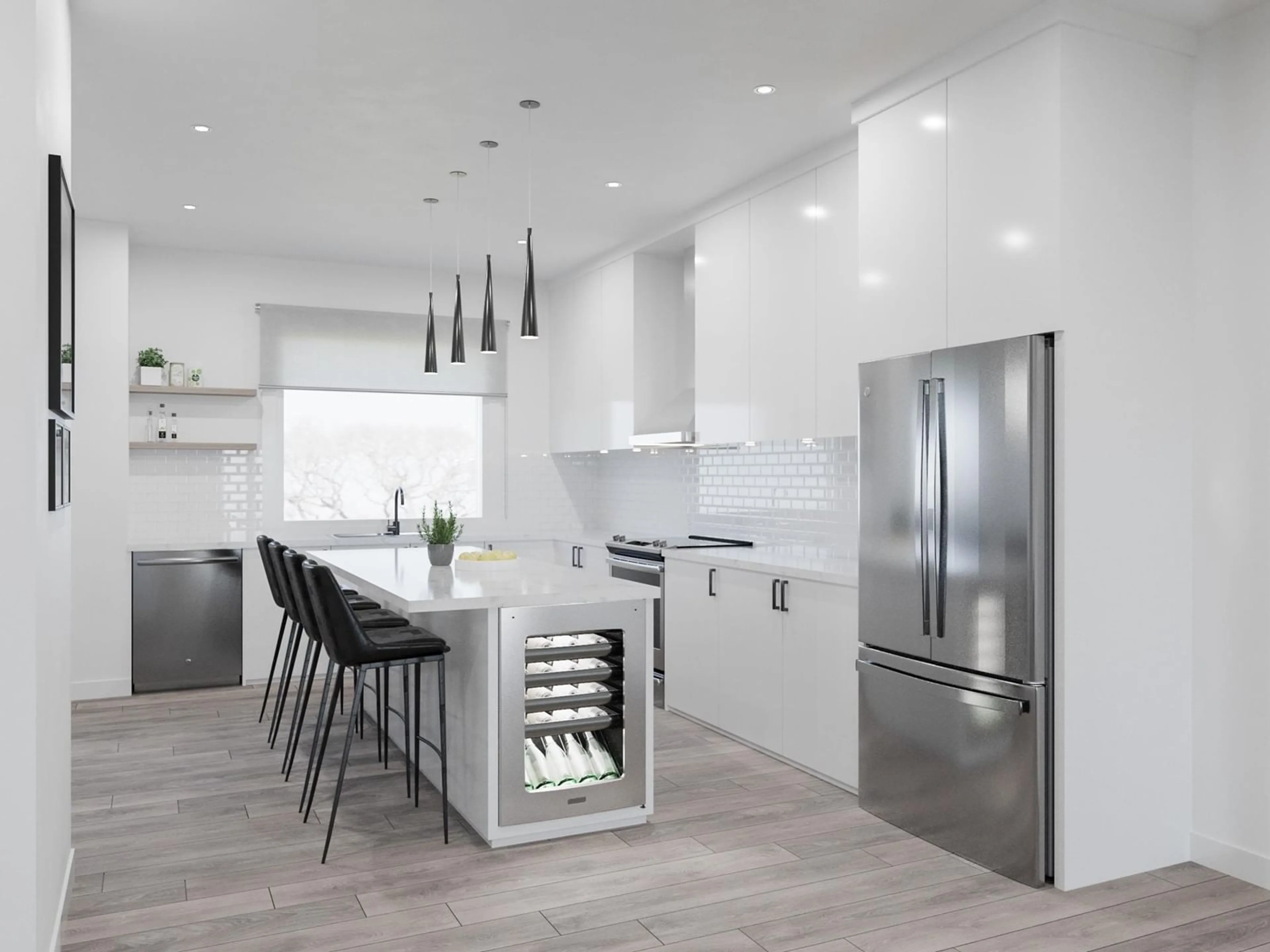 Contemporary kitchen, ceramic/tile floor for 22 - 5629 KING GEORGE, Surrey British Columbia V0V0V0