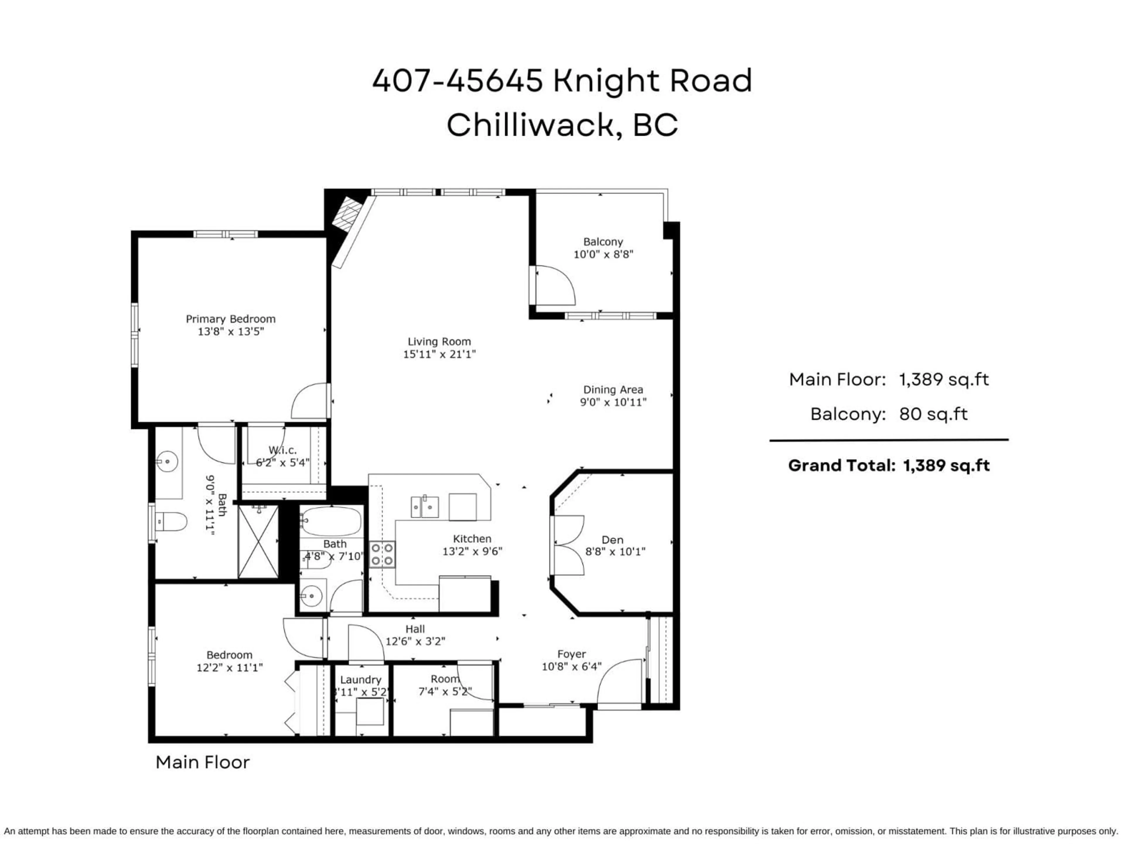 Floor plan for 407 45645 KNIGHT ROAD|Sardis West Vedder, Chilliwack British Columbia V2R0B1