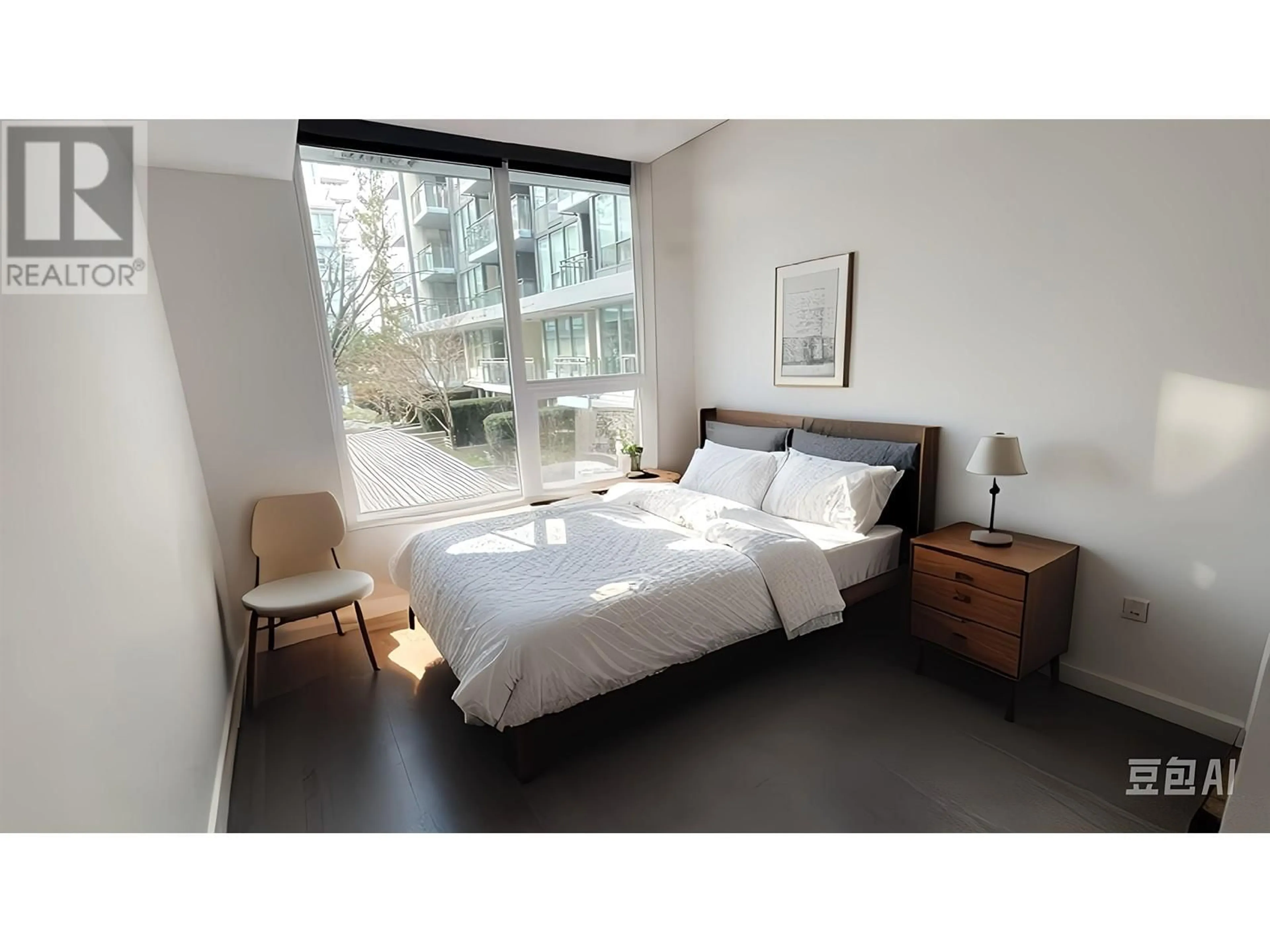 Bedroom with bed, wood/laminate floor for 503 3233 KETCHESON ROAD, Richmond British Columbia V6X0R3