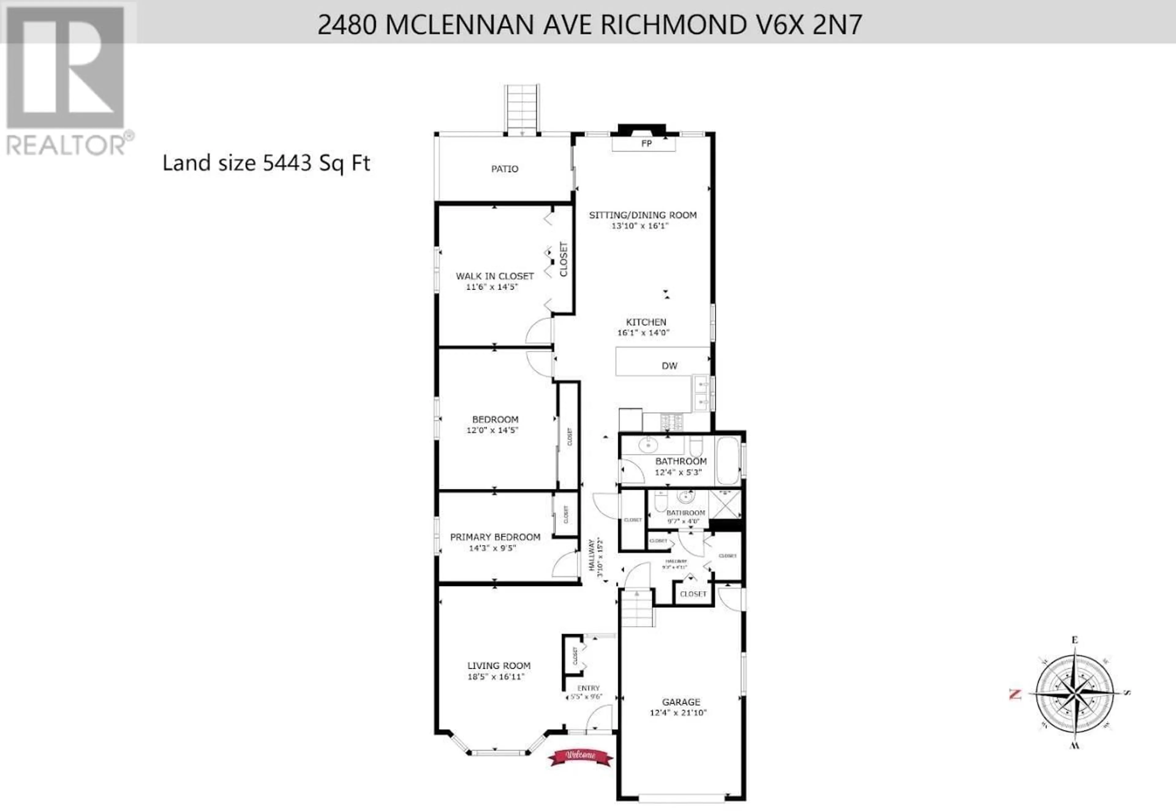 Floor plan for 2480 MCLENNAN AVENUE, Richmond British Columbia V6X2N7