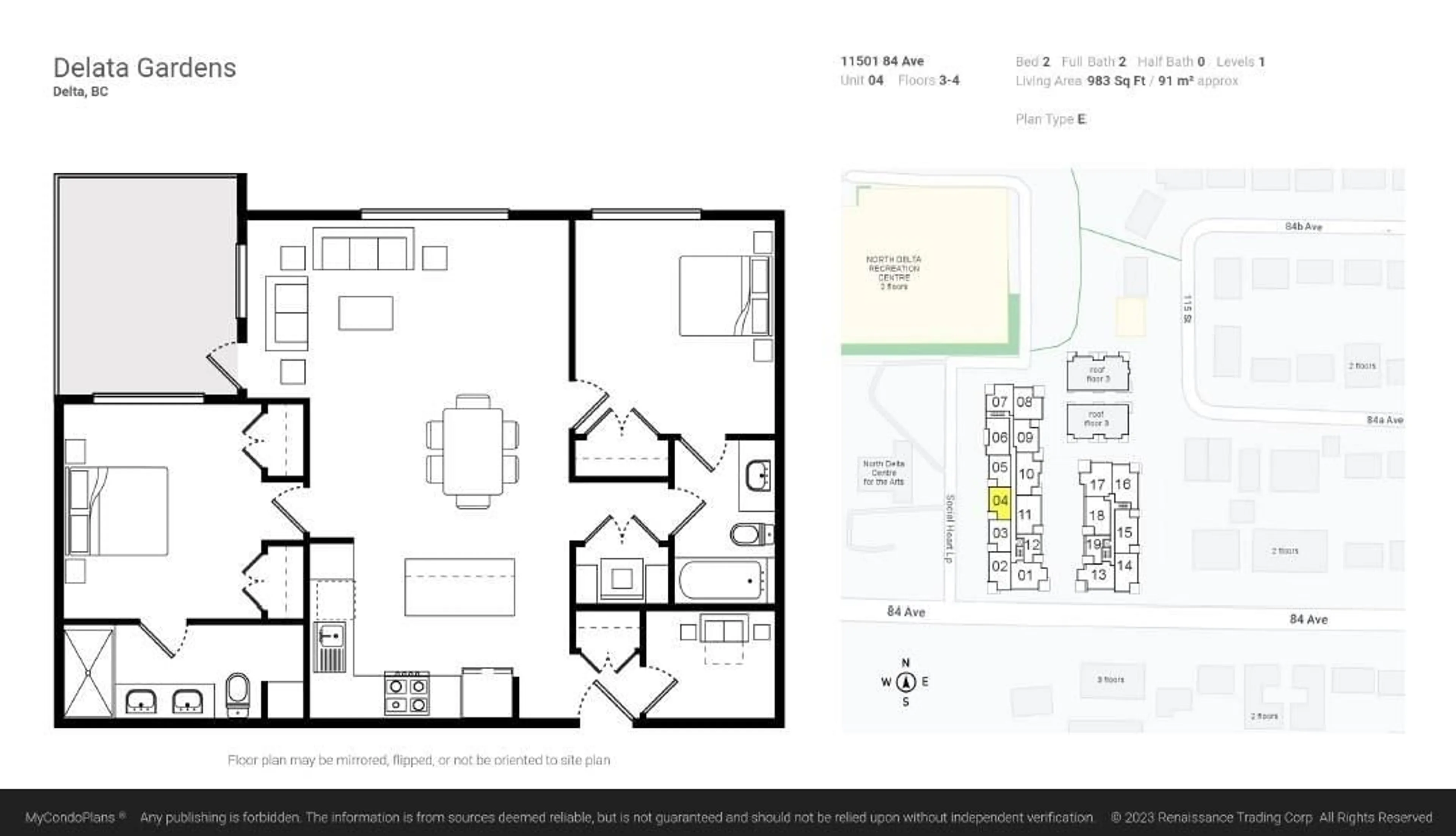 Floor plan for 304 11501 84 AVENUE, Delta British Columbia V4C0E5