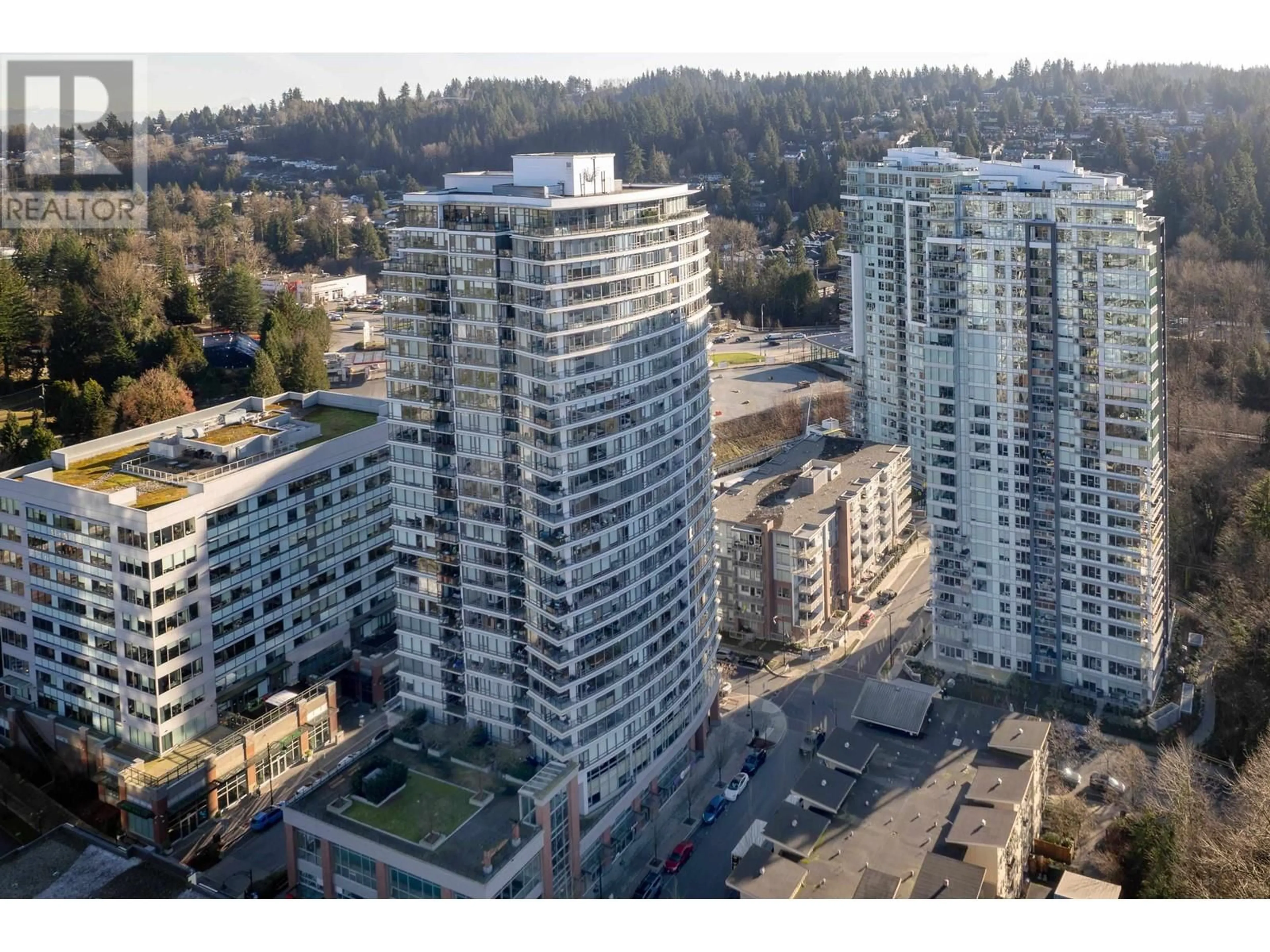 A pic from outside/outdoor area/front of a property/back of a property/a pic from drone, city buildings view from balcony for 804 305 MORRISSEY ROAD, Port Moody British Columbia V3H0M3