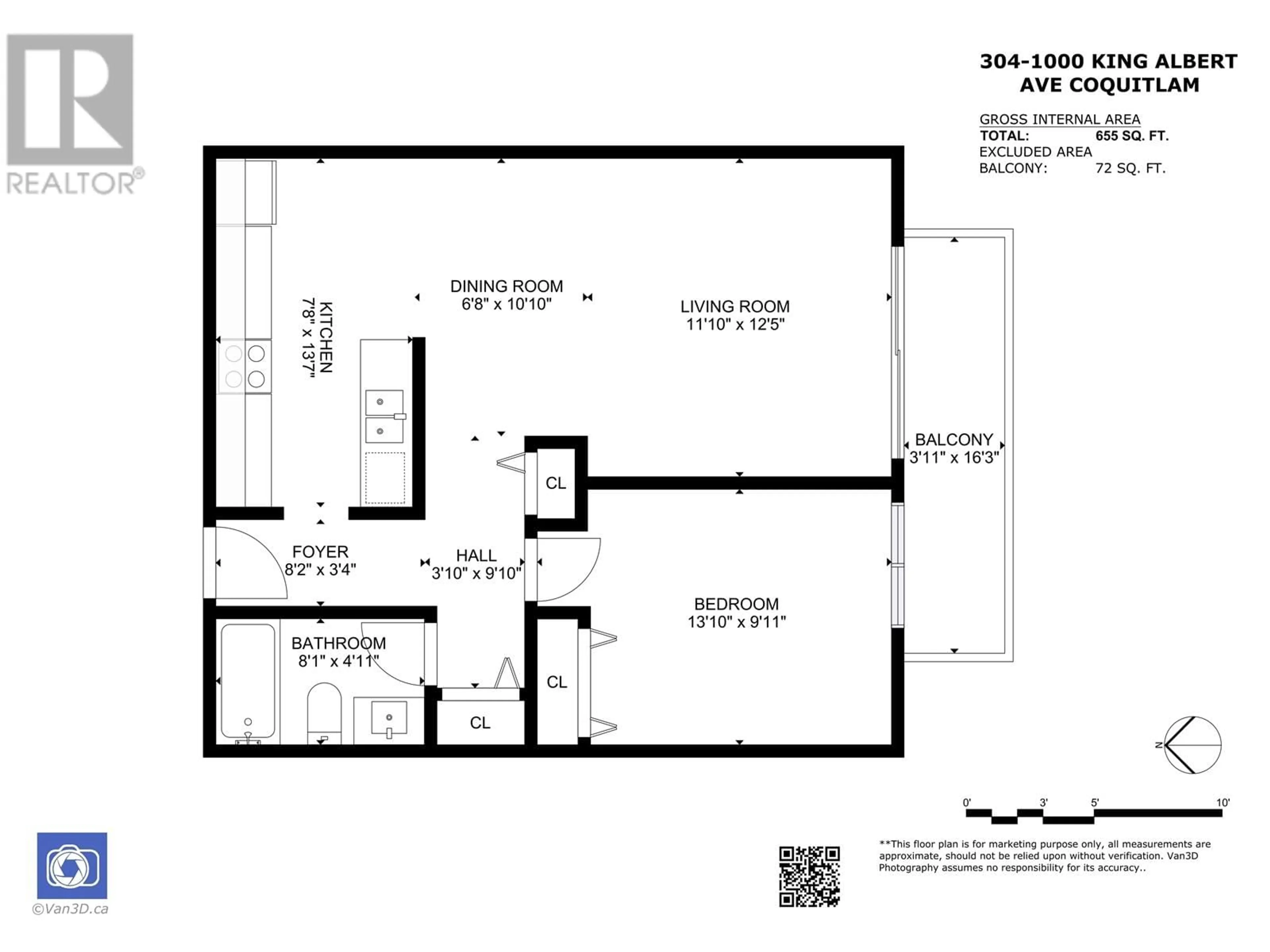 Floor plan for 304 1000 KING ALBERT AVENUE, Coquitlam British Columbia V3J7A3