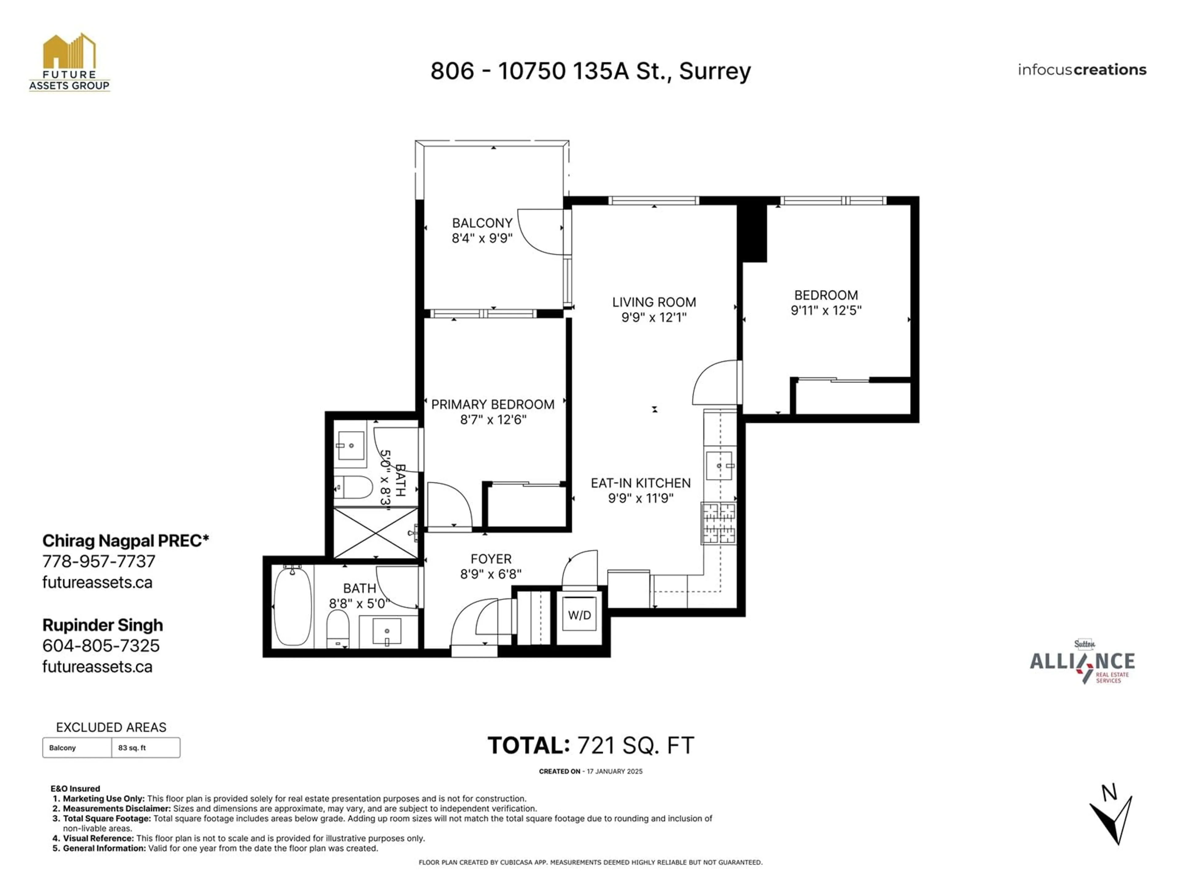 Floor plan for 806 10750 135A STREET, Surrey British Columbia V3T0V4