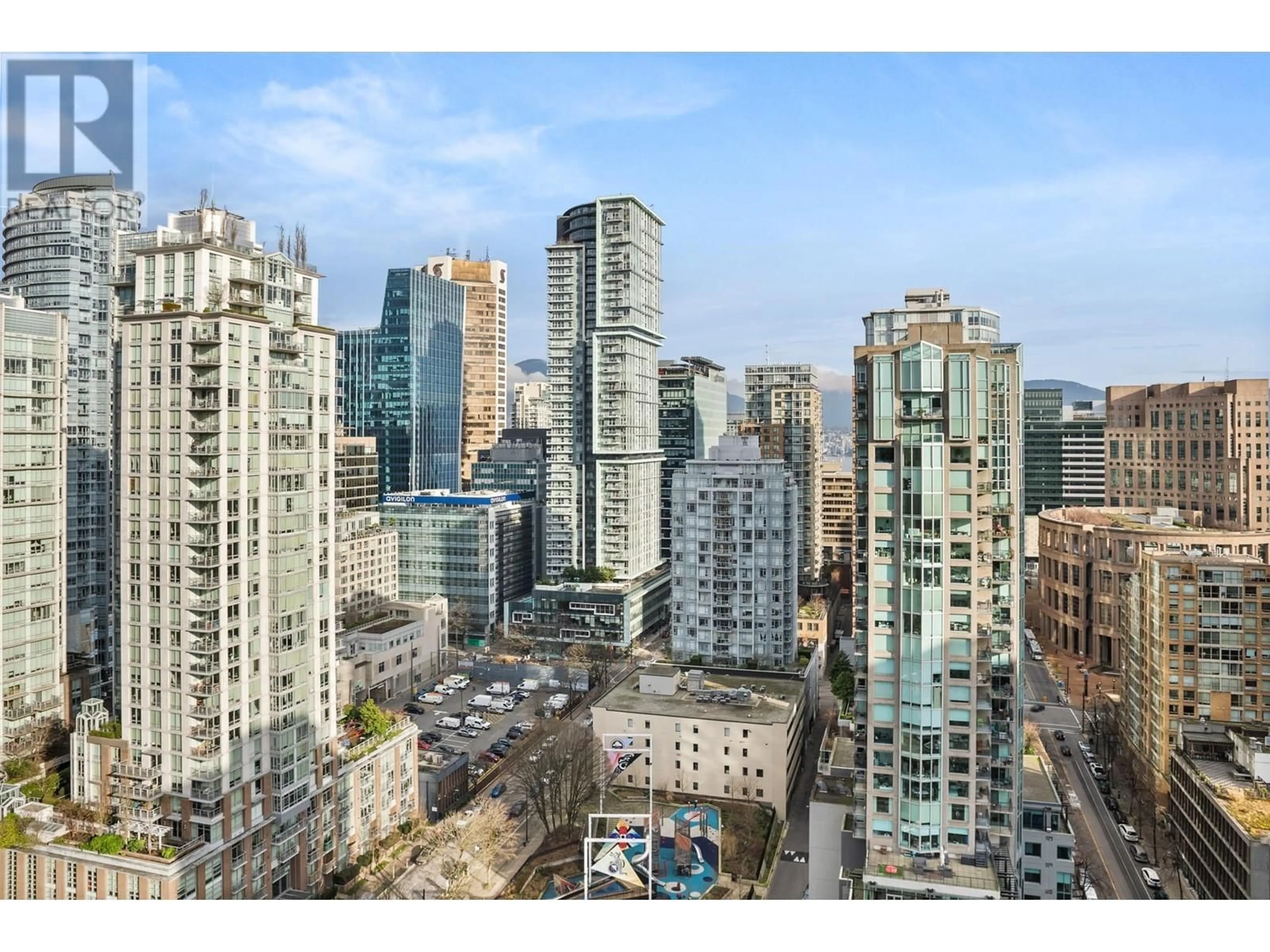 A pic from outside/outdoor area/front of a property/back of a property/a pic from drone, city buildings view from balcony for 3102 939 HOMER STREET, Vancouver British Columbia V6B2W6