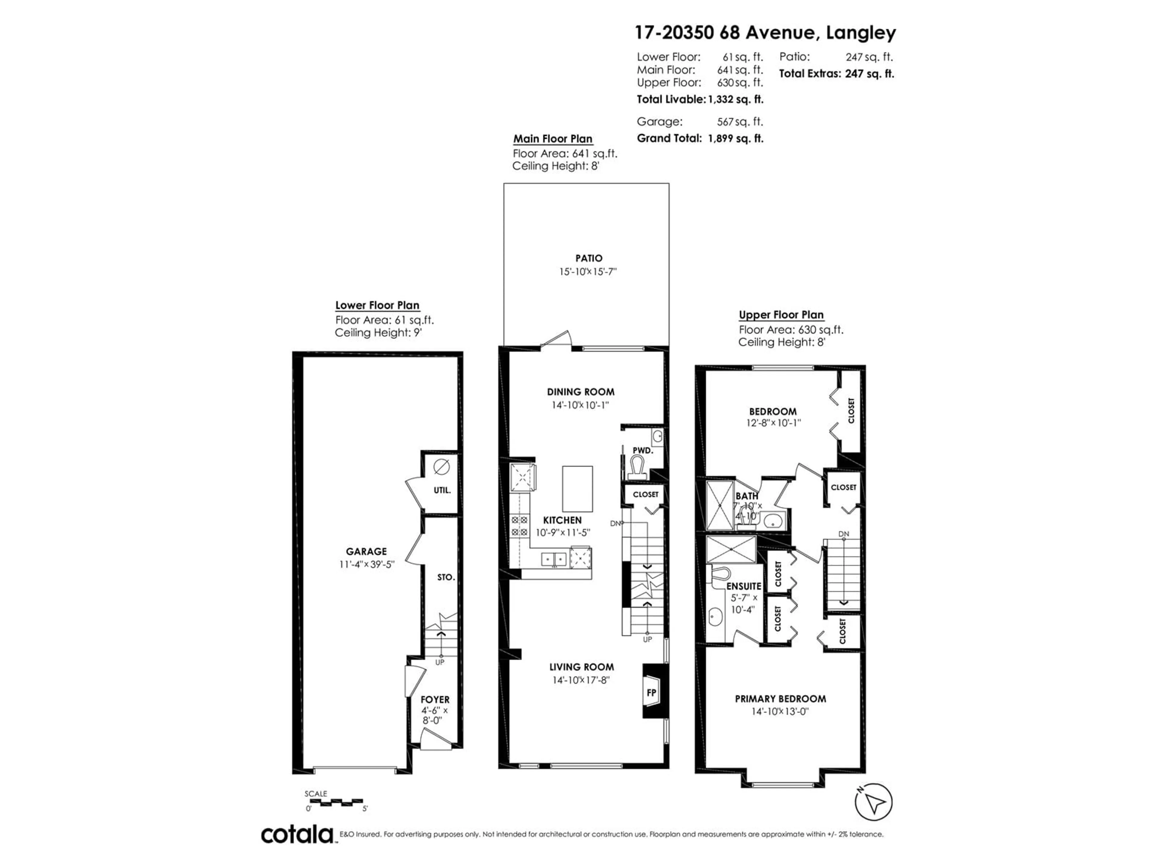 Floor plan for 17 20350 68 AVENUE, Langley British Columbia V2Y3A5