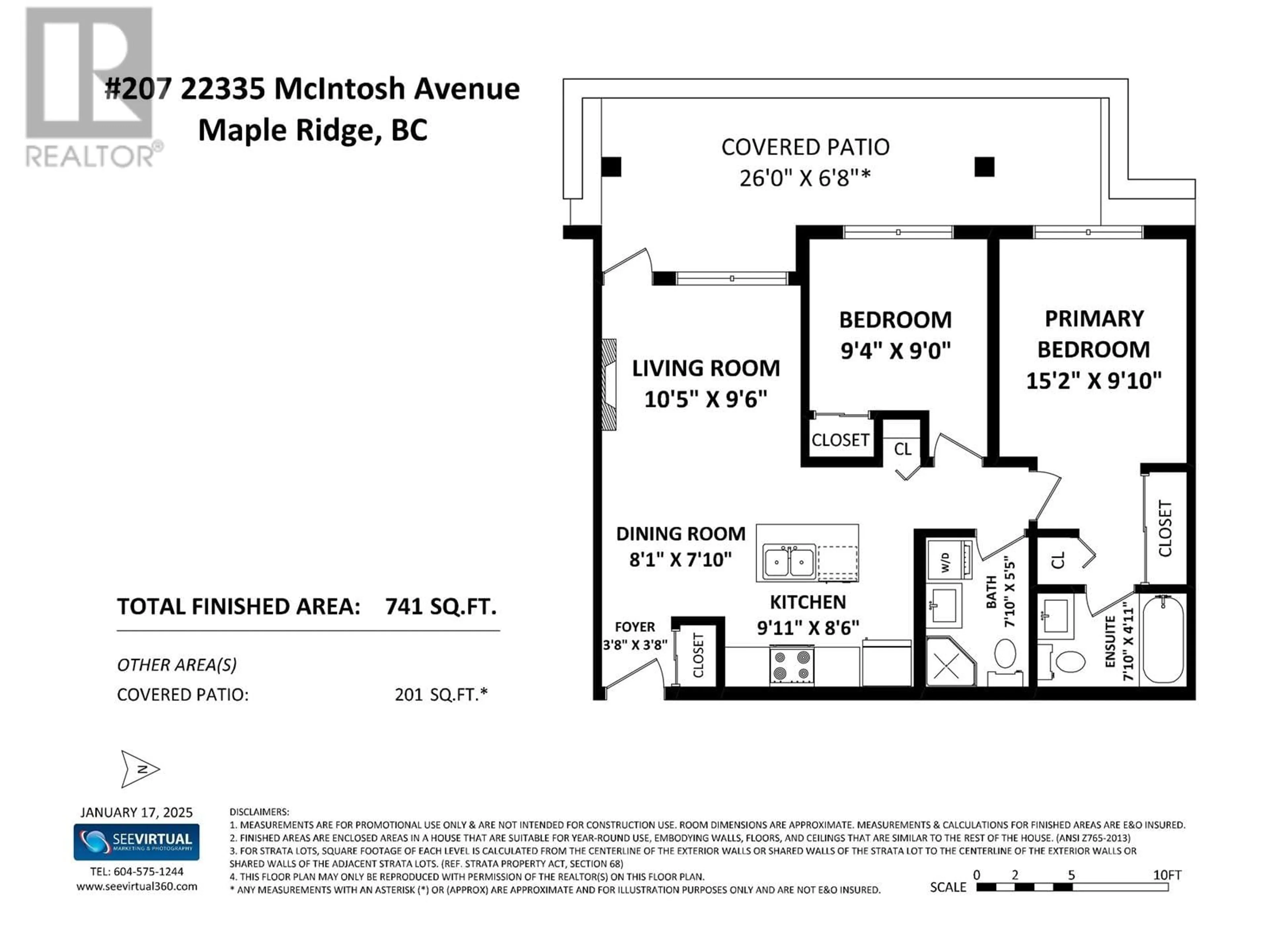 Floor plan for 207 22335 MCINTOSH AVENUE, Maple Ridge British Columbia V2X3C2