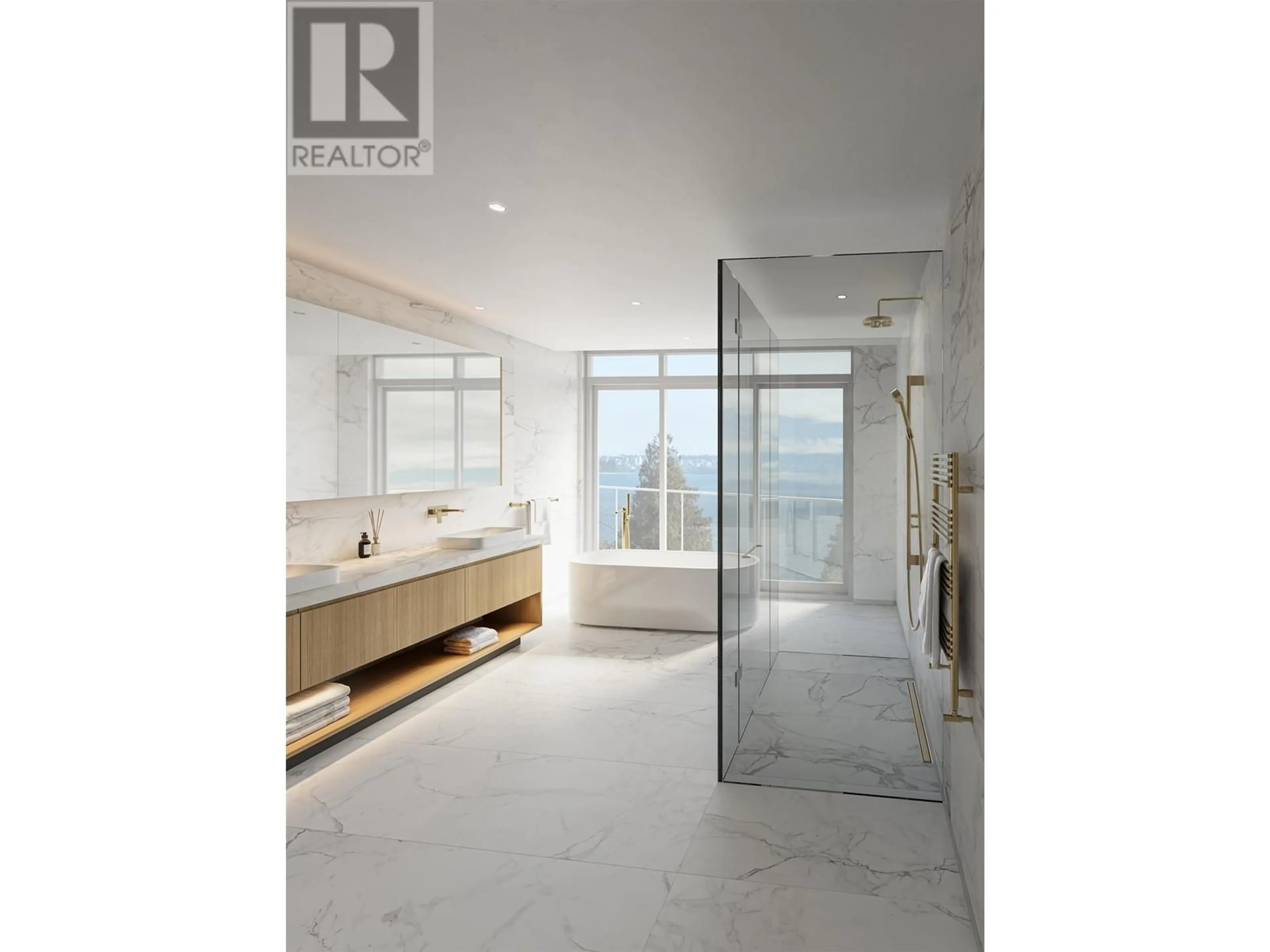 Contemporary bathroom, ceramic/tile floor for PH1 2490 MARINE DRIVE, West Vancouver British Columbia V7V1L1