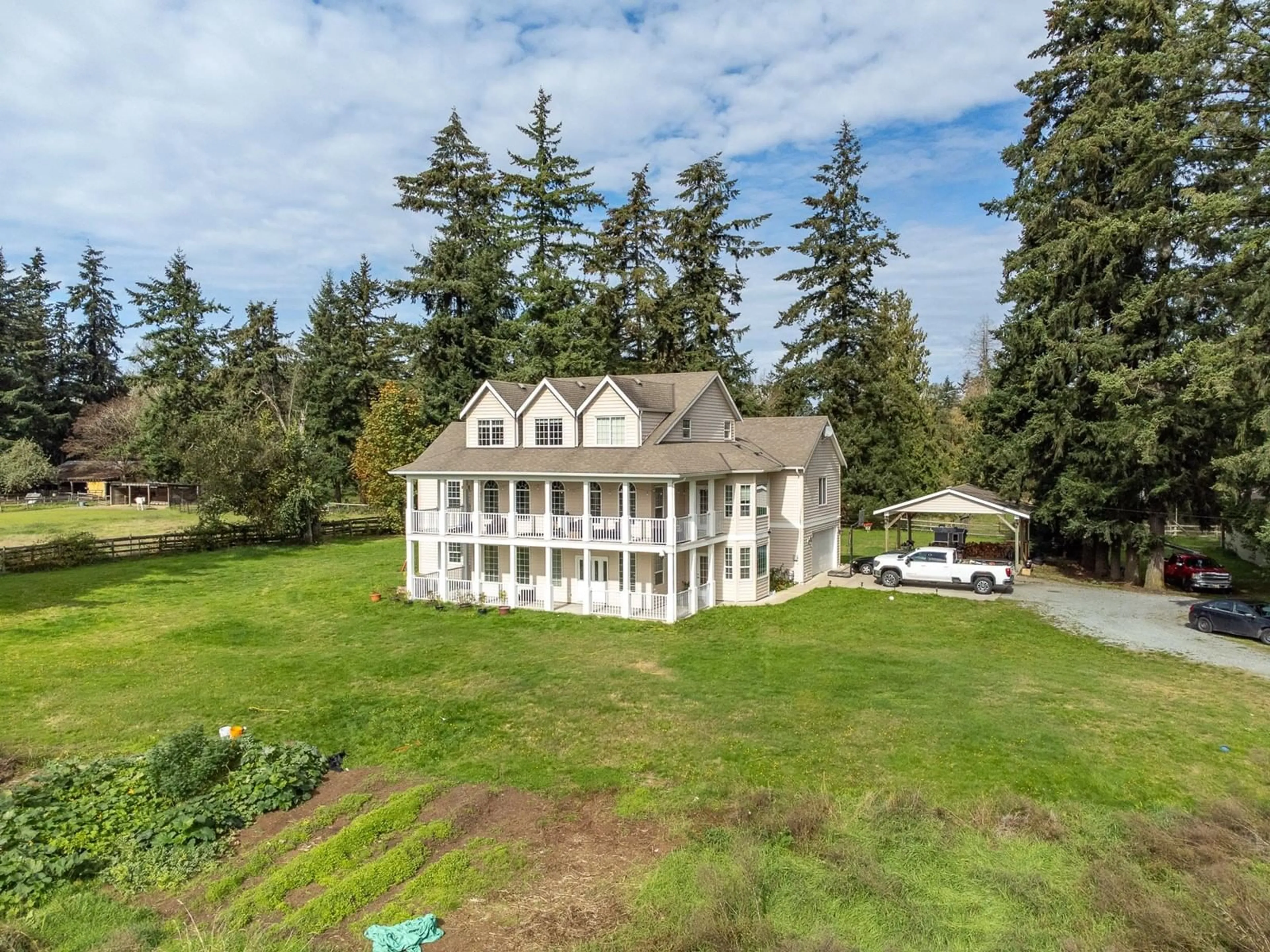 A pic from outside/outdoor area/front of a property/back of a property/a pic from drone, water/lake/river/ocean view for 25039 8 AVENUE, Langley British Columbia V4W2G5