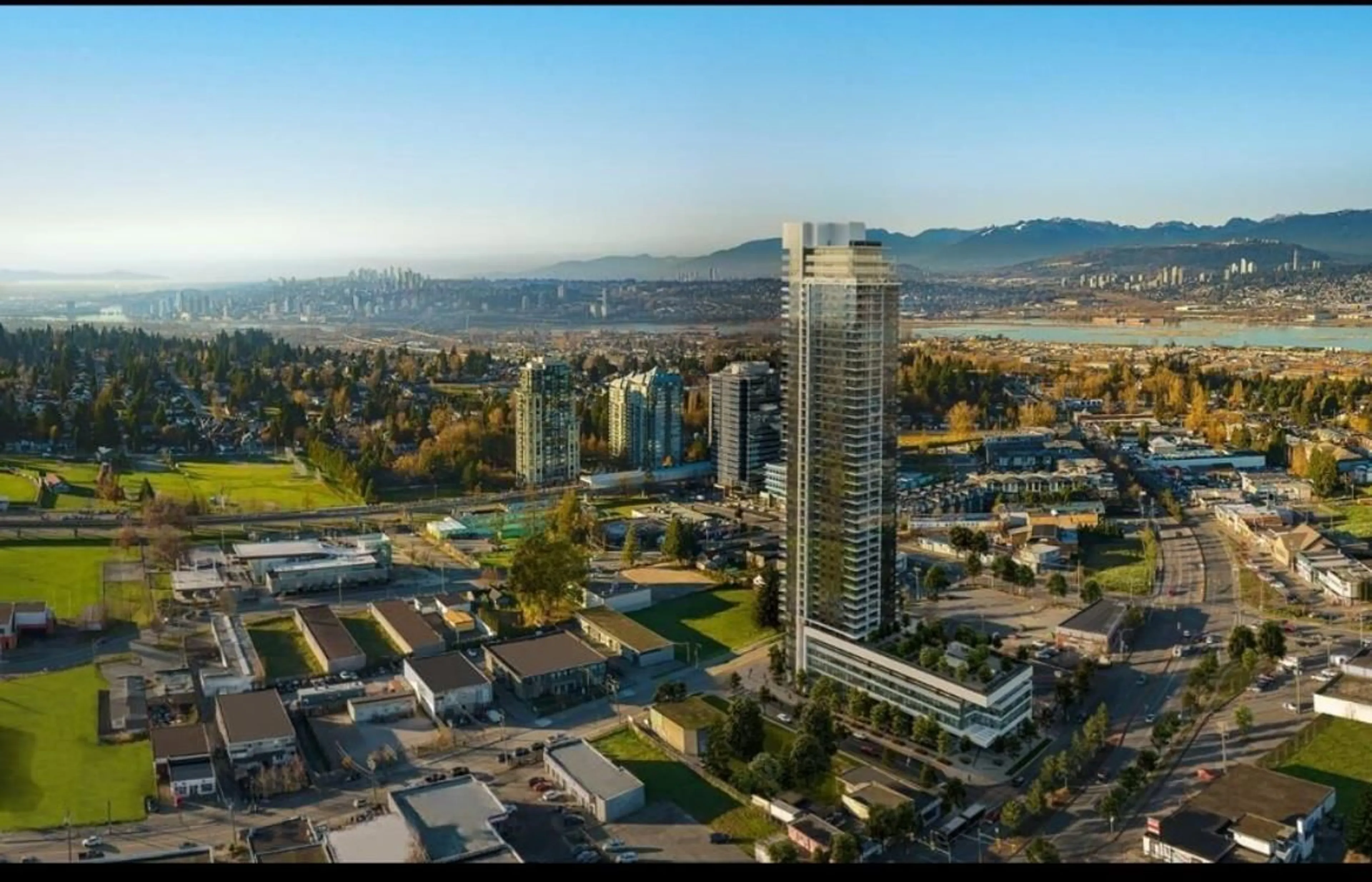 A pic from outside/outdoor area/front of a property/back of a property/a pic from drone, city buildings view from balcony for 3303 10750 135A STREET, Surrey British Columbia V3T0V4