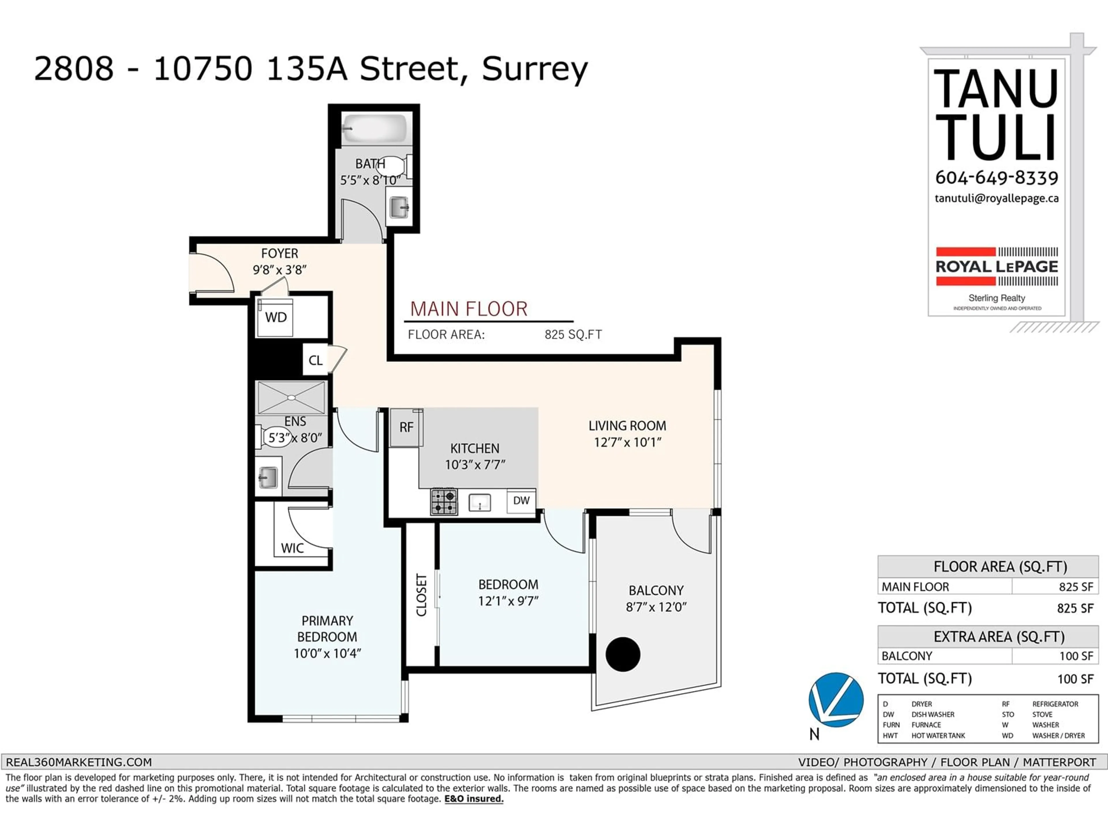 Floor plan for 2808 10750 135A STREET, Surrey British Columbia V3T4E2