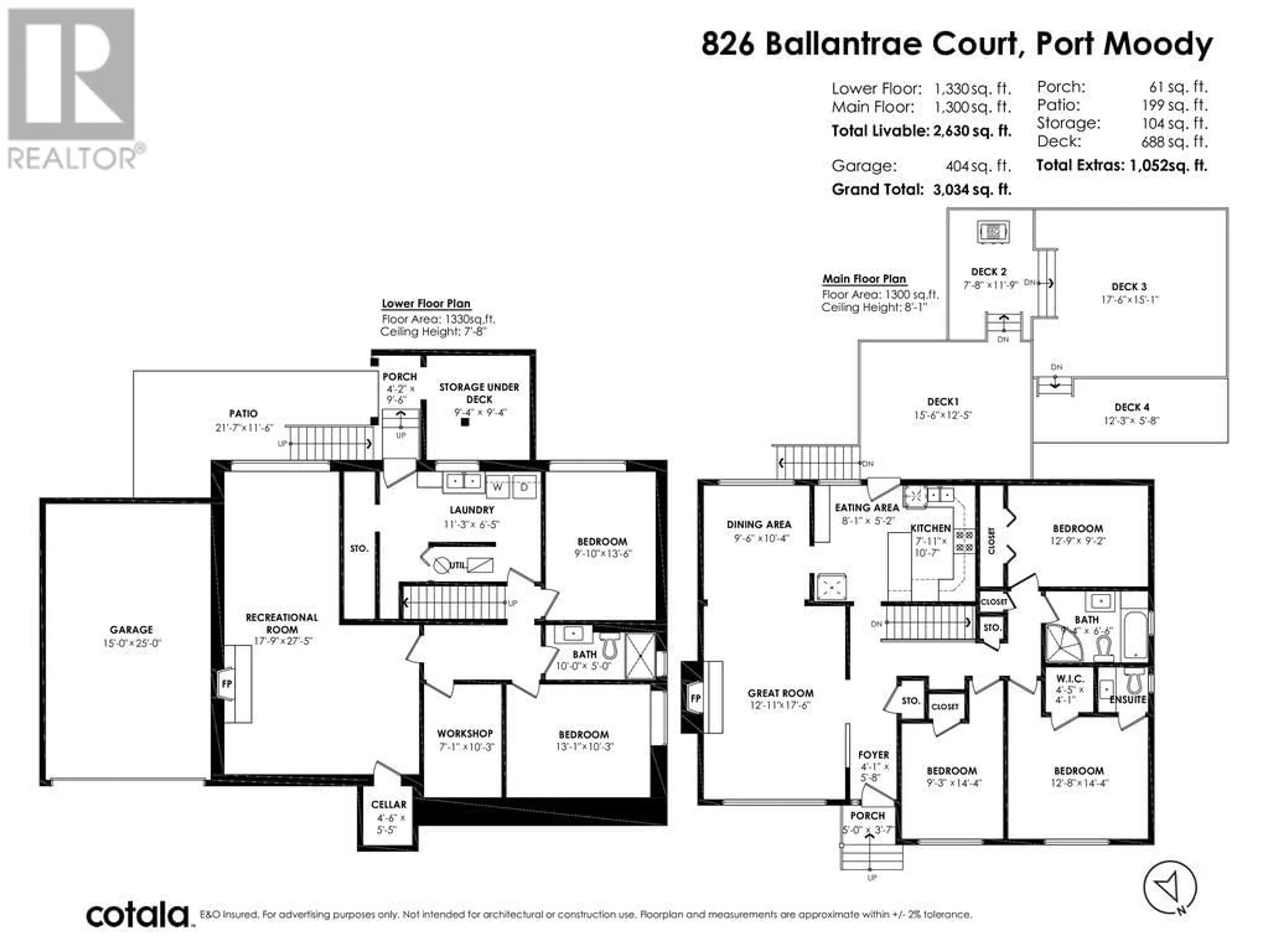 Floor plan for 826 BALLANTRAE COURT, Port Moody British Columbia V3H1A8