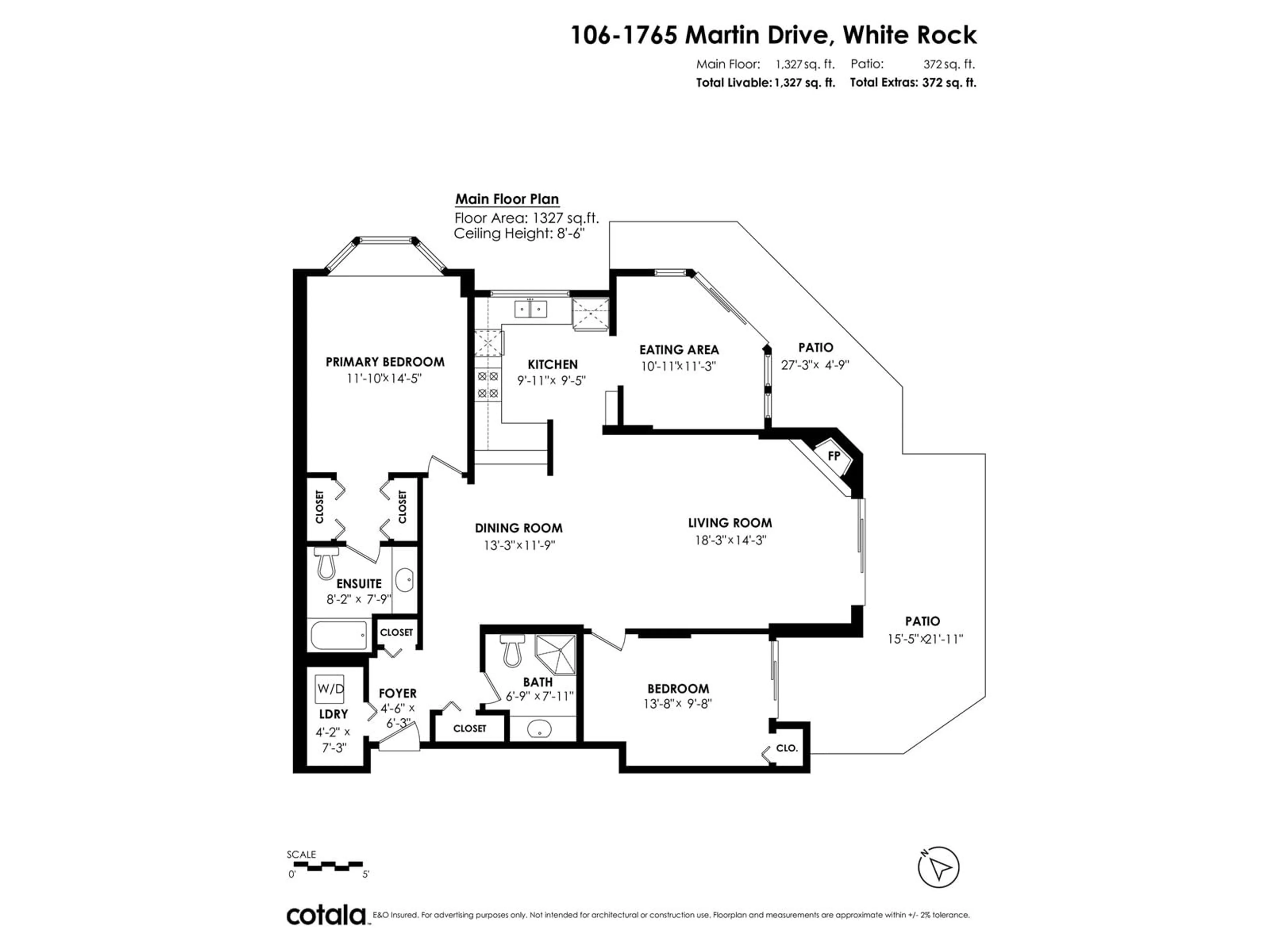 Floor plan for 106 1765 MARTIN DRIVE, Surrey British Columbia V4A9T5