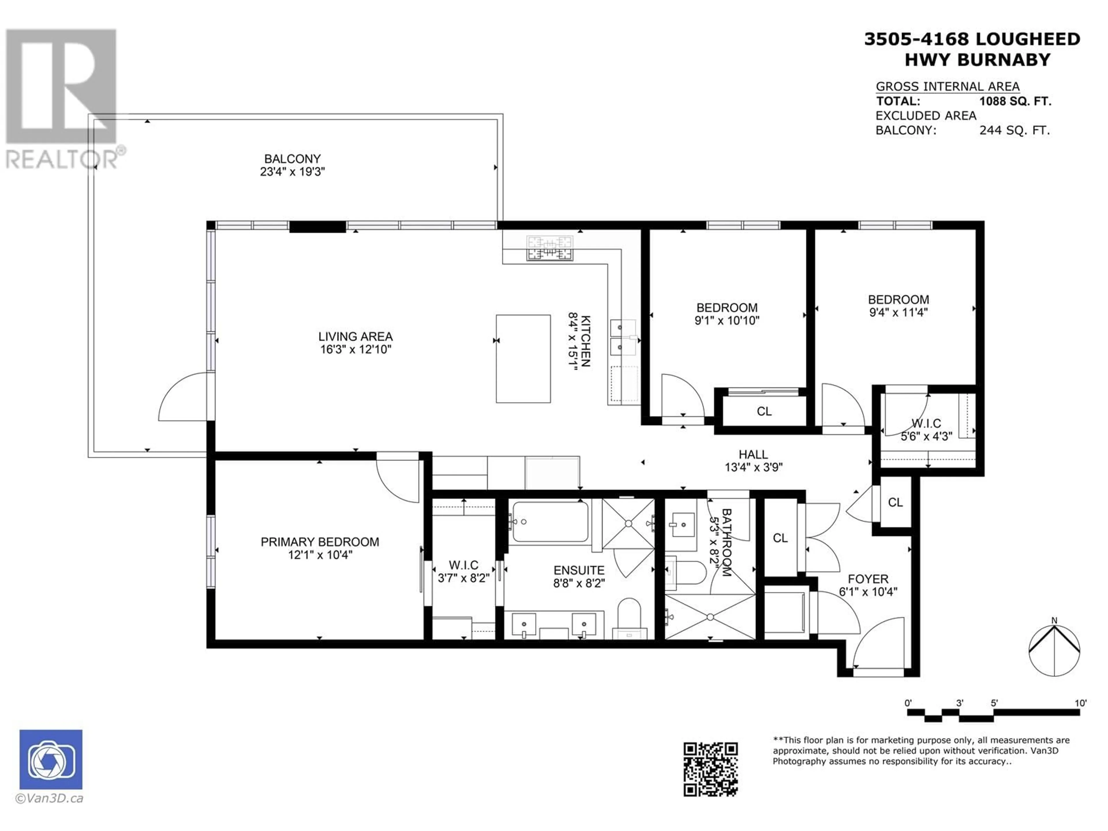 Floor plan for 3505 4168 LOUGHEED HIGHWAY, Burnaby British Columbia V5C0N9