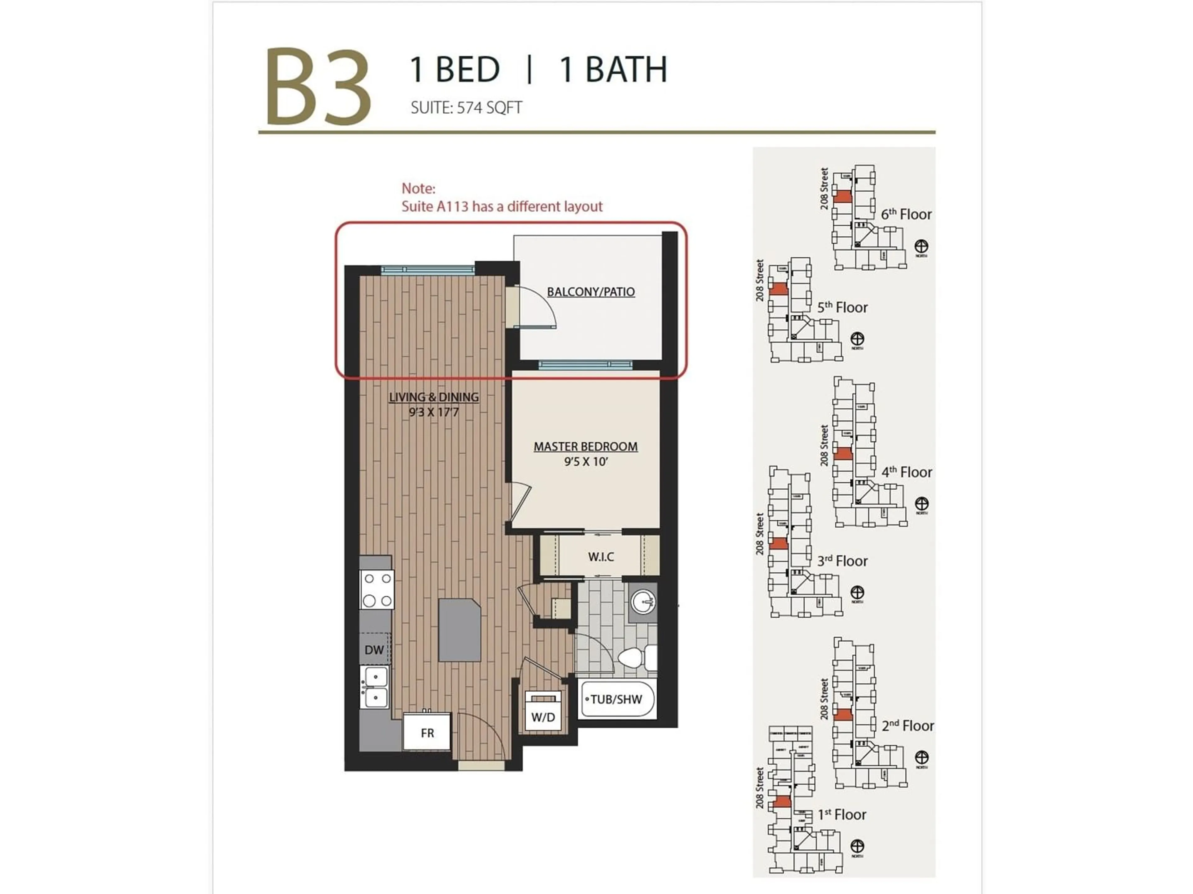 Floor plan for A223 8233 208B STREET, Langley British Columbia V2Y2R7