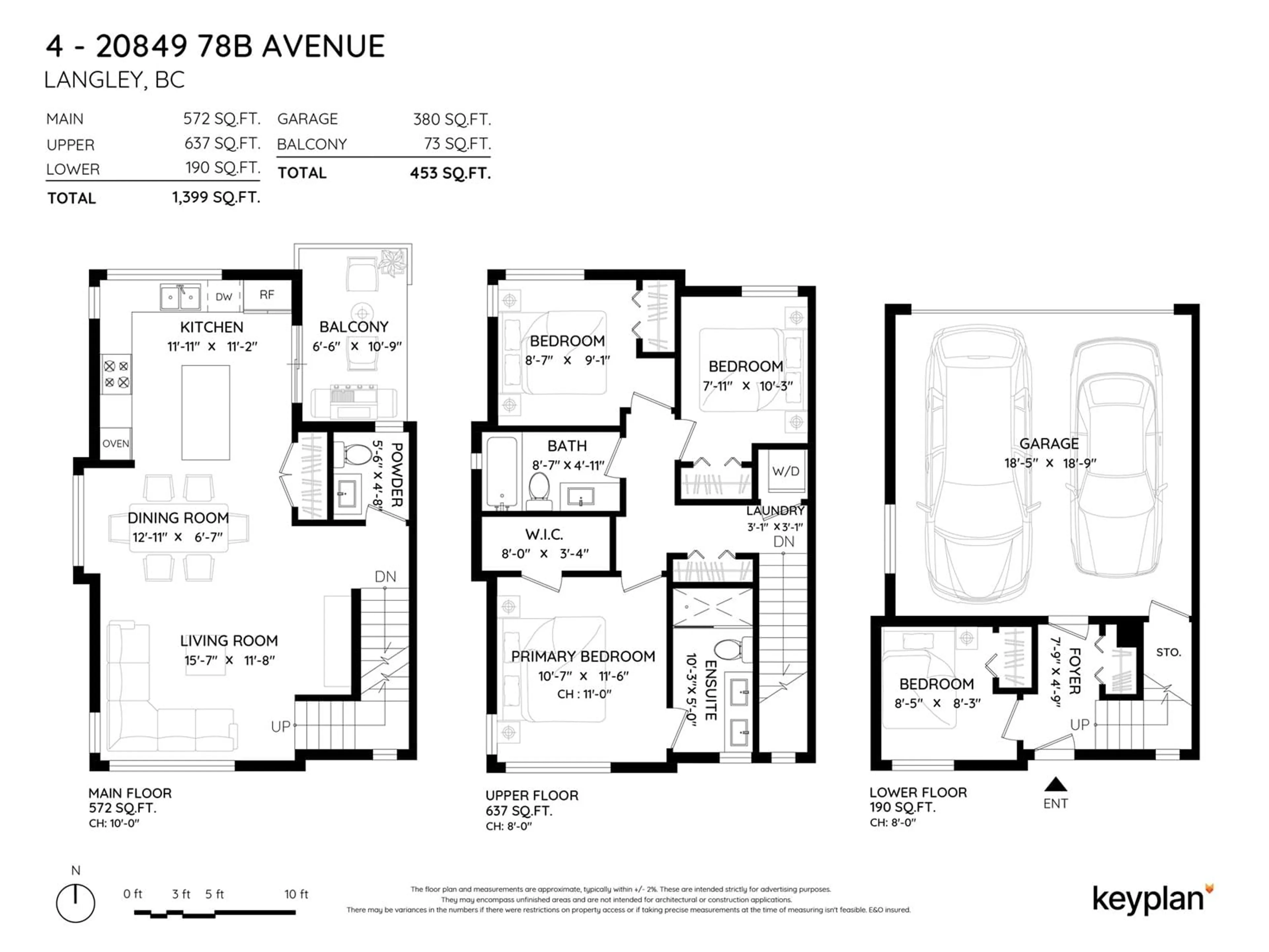 Floor plan for 4 20849 78B AVENUE, Langley British Columbia V2Y0X6