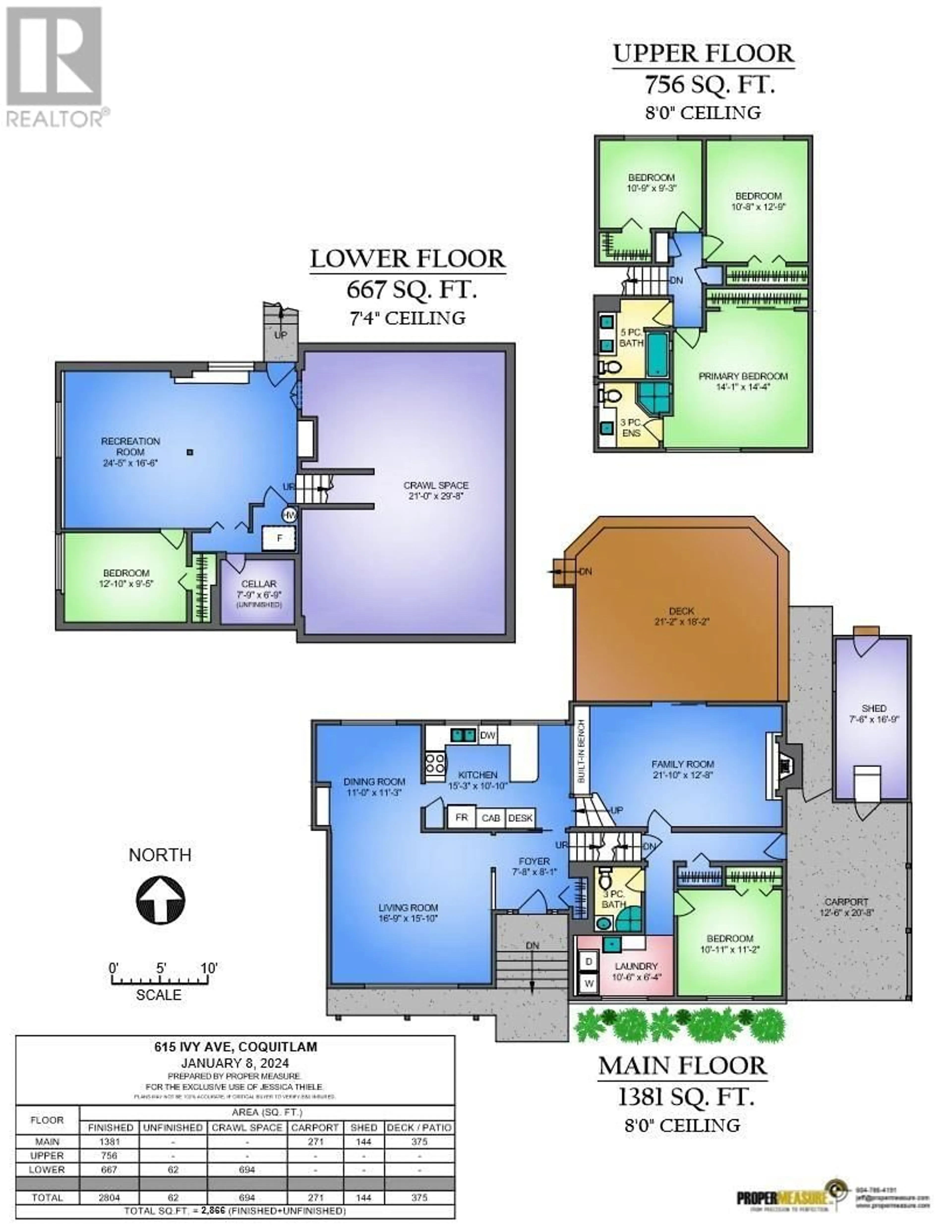 Floor plan for 615 IVY AVENUE, Coquitlam British Columbia V3J2H8