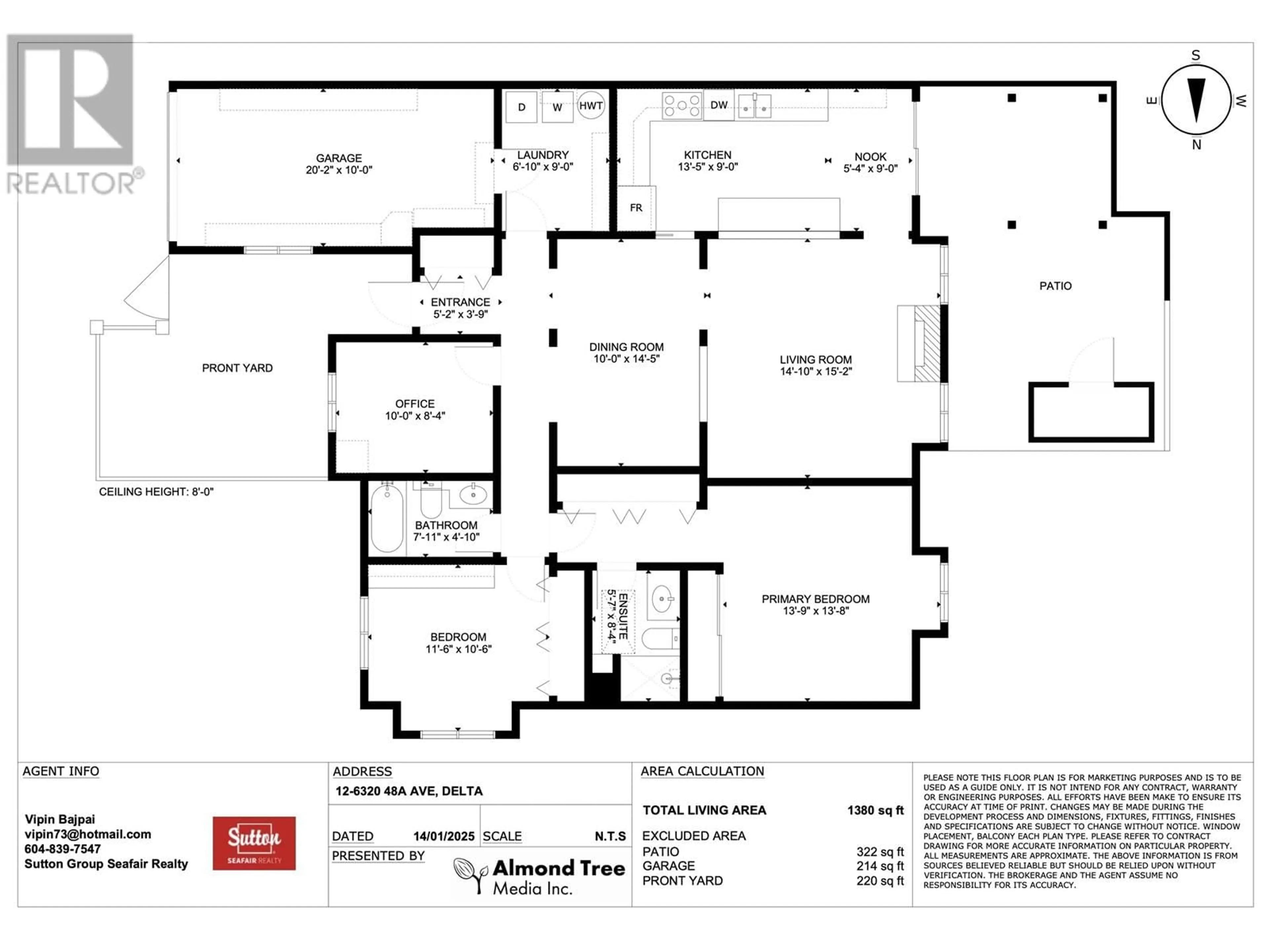 Floor plan for 12 6320 48A AVENUE, Delta British Columbia V4K4W3