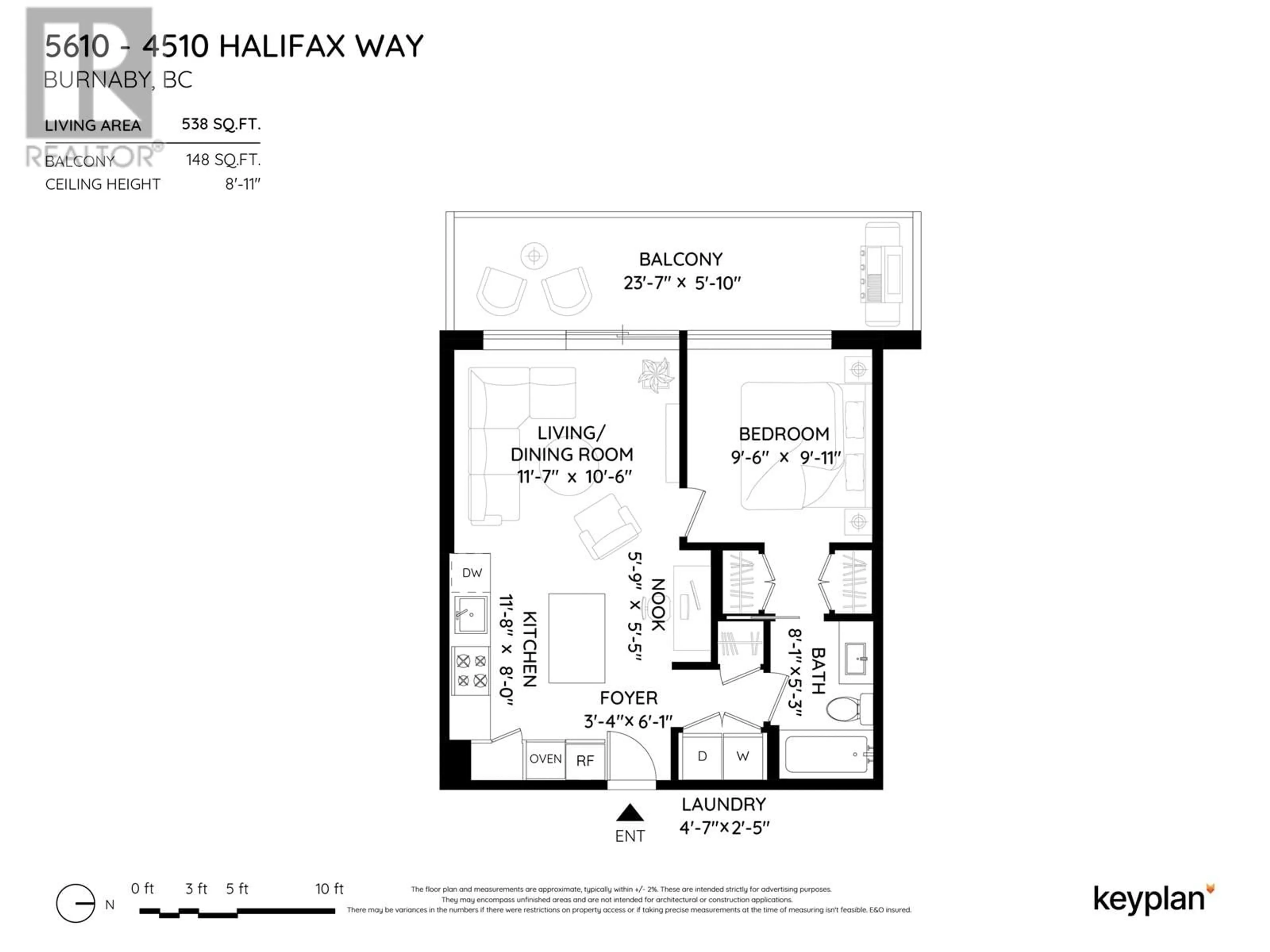 Floor plan for 5610 4510 HALIFAX WAY, Burnaby British Columbia V5C0K4