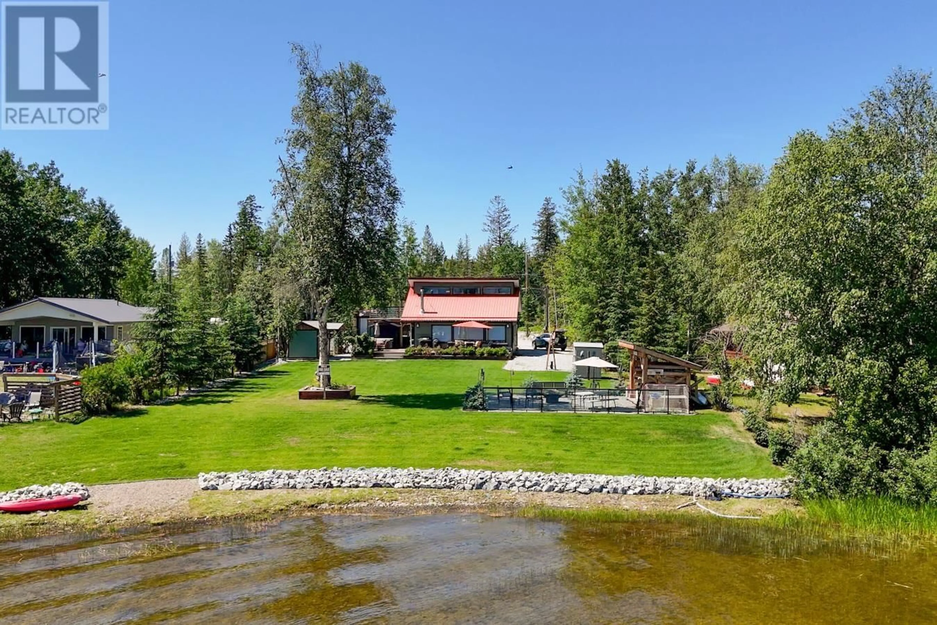 A pic from outside/outdoor area/front of a property/back of a property/a pic from drone, water/lake/river/ocean view for 3820 GILL PLACE, Vanderhoof British Columbia V0J3A3