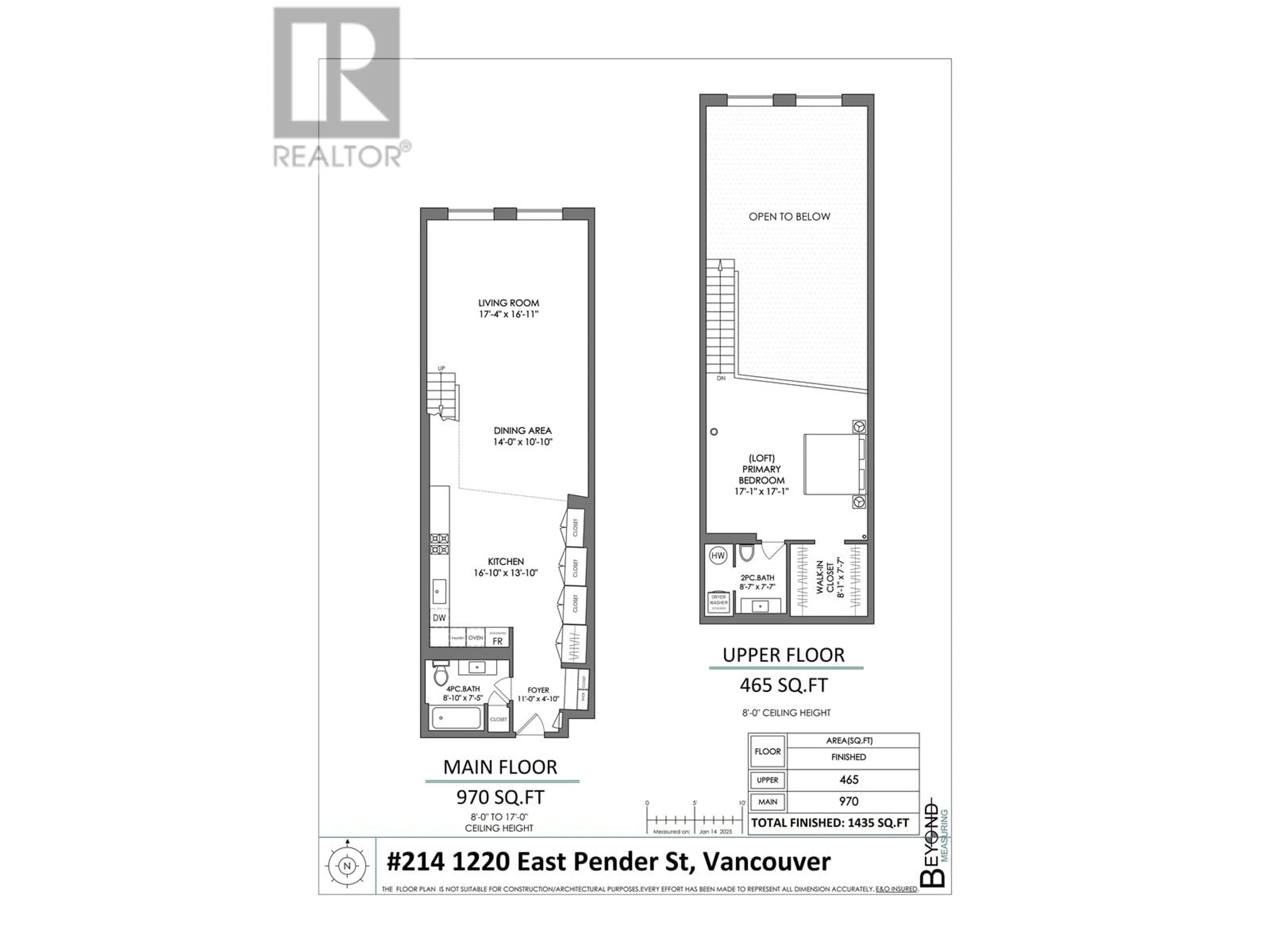 Floor plan for 214 1220 E PENDER STREET, Vancouver British Columbia V6A1W8