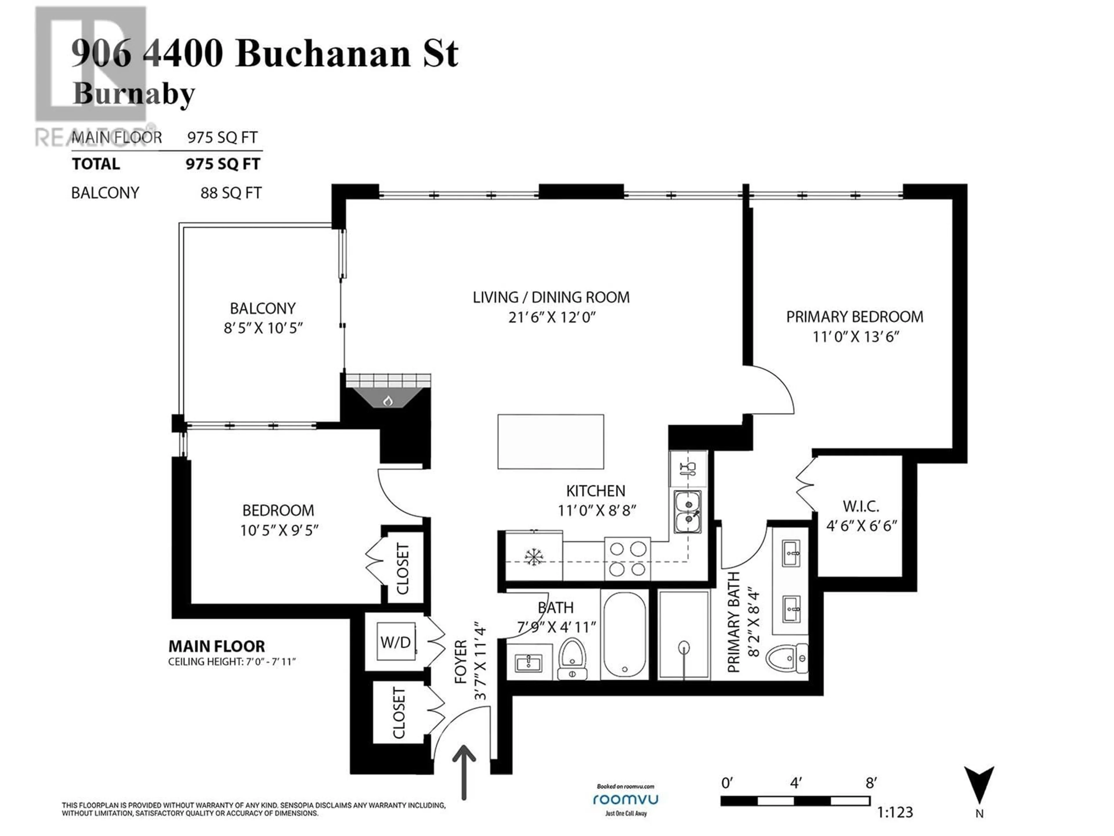 Floor plan for 906 4400 BUCHANAN STREET, Burnaby British Columbia V5C0E3