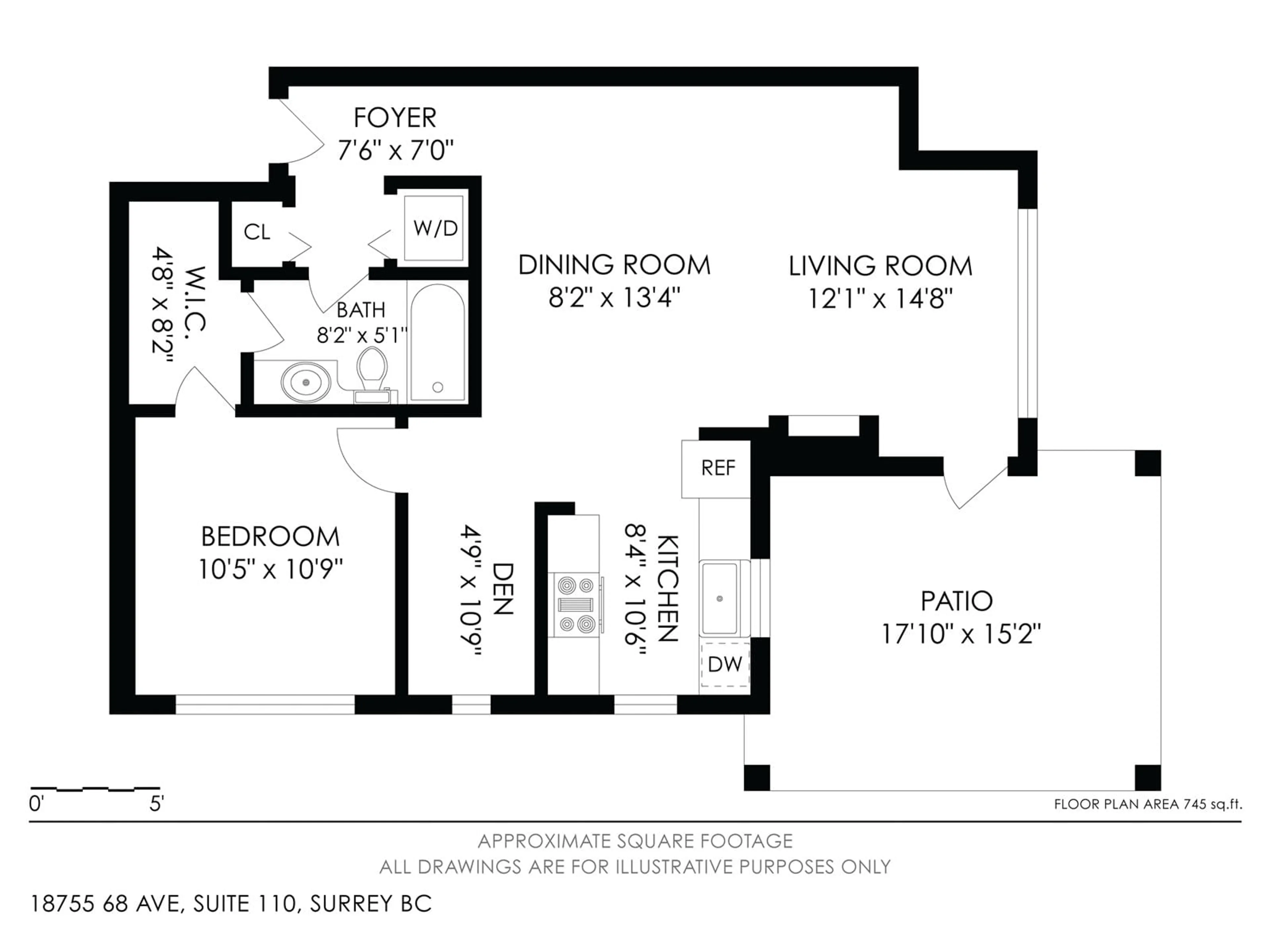 Floor plan for 110 - 18755 68, Surrey British Columbia V4N0Z9