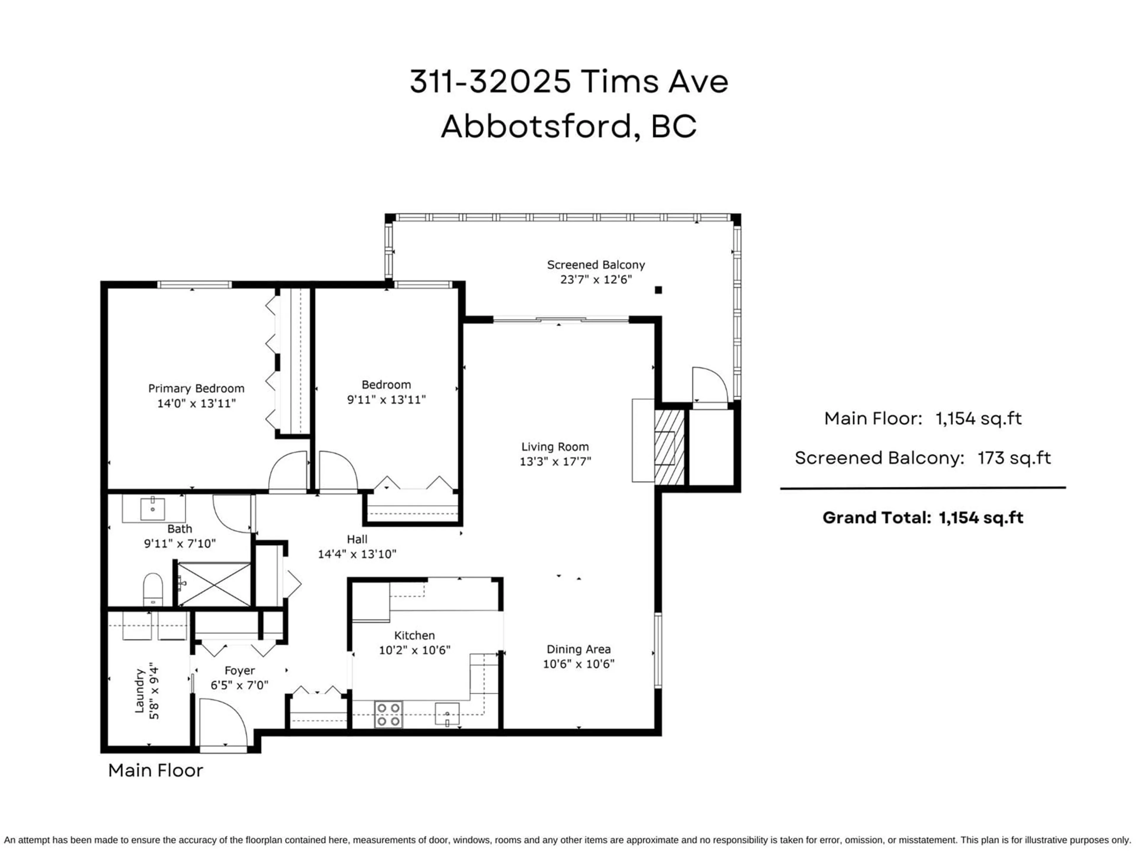 Floor plan for 311 32025 TIMS AVENUE, Abbotsford British Columbia V2T2H3